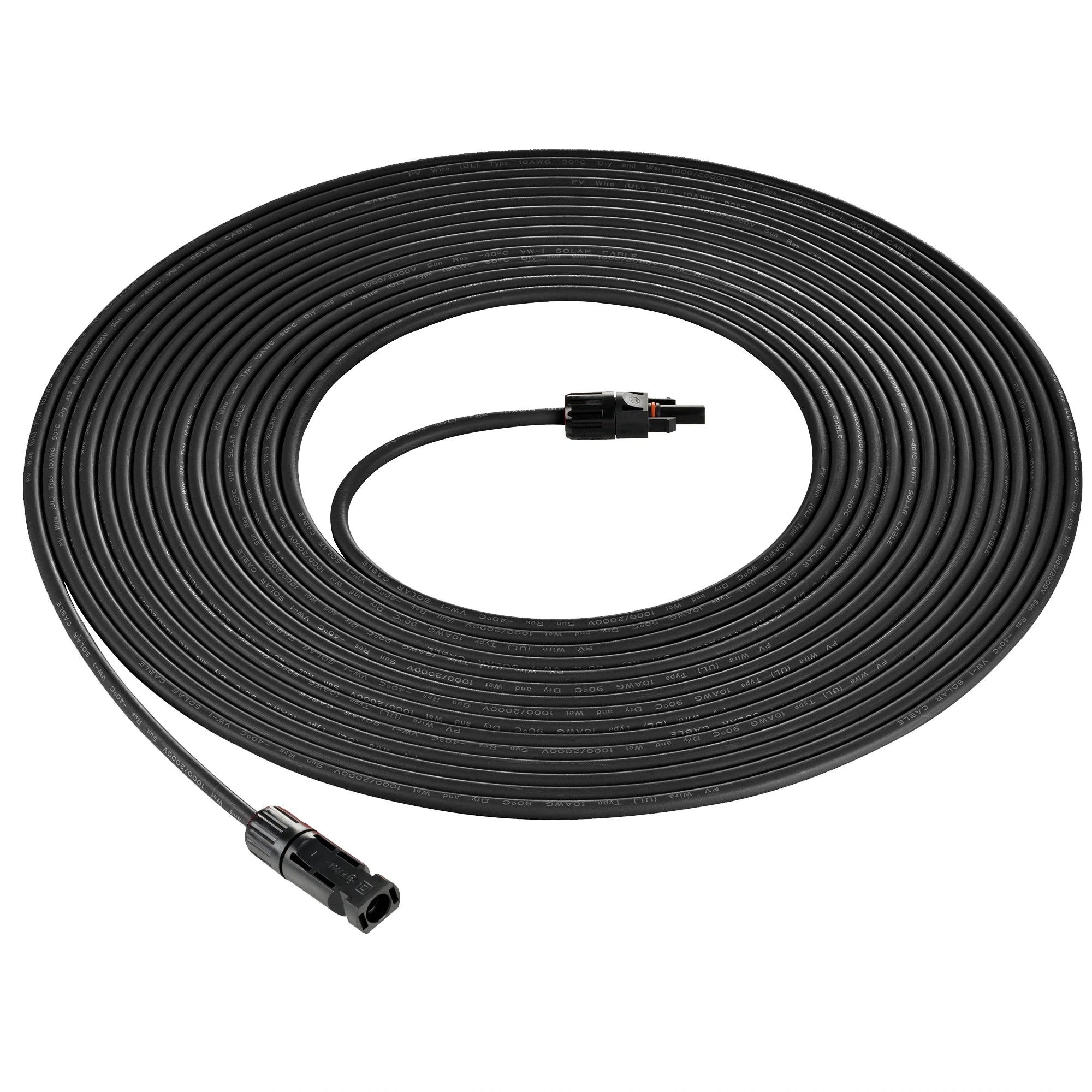 Rich Solar 10 Gauge (10AWG) 50ft Solar Panel Extension Cable with MC4 Connectors - Perfect for RV, Off-Grid & Home Solar Power Systems