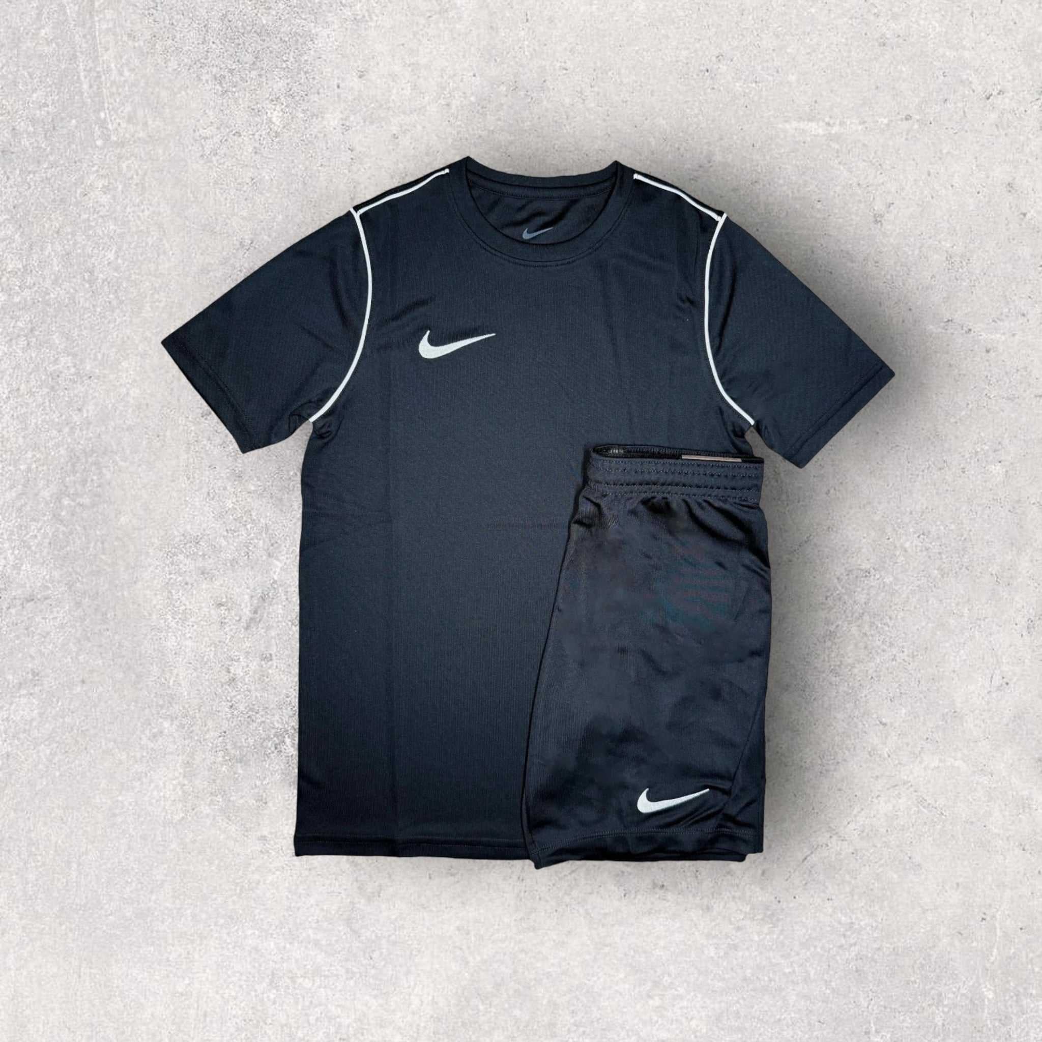 Nike Dri-FIT 2.0 Performance T-Shirt & Shorts Set - Moisture Wicking Workout Clothes for Men - Black Athletic Wear for Running, Gym & Training