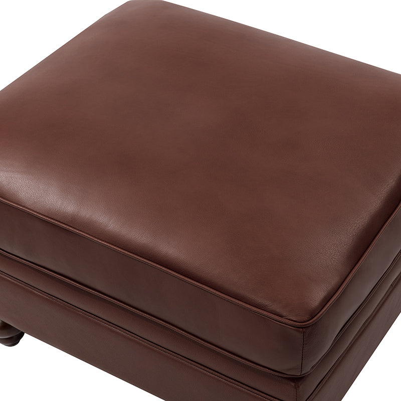 Basilio Modern Genuine Leather Storage Ottoman Bench - Living Room Footrest, Coffee Table & Extra Seating - Perfect for Home, Office & Bedroom