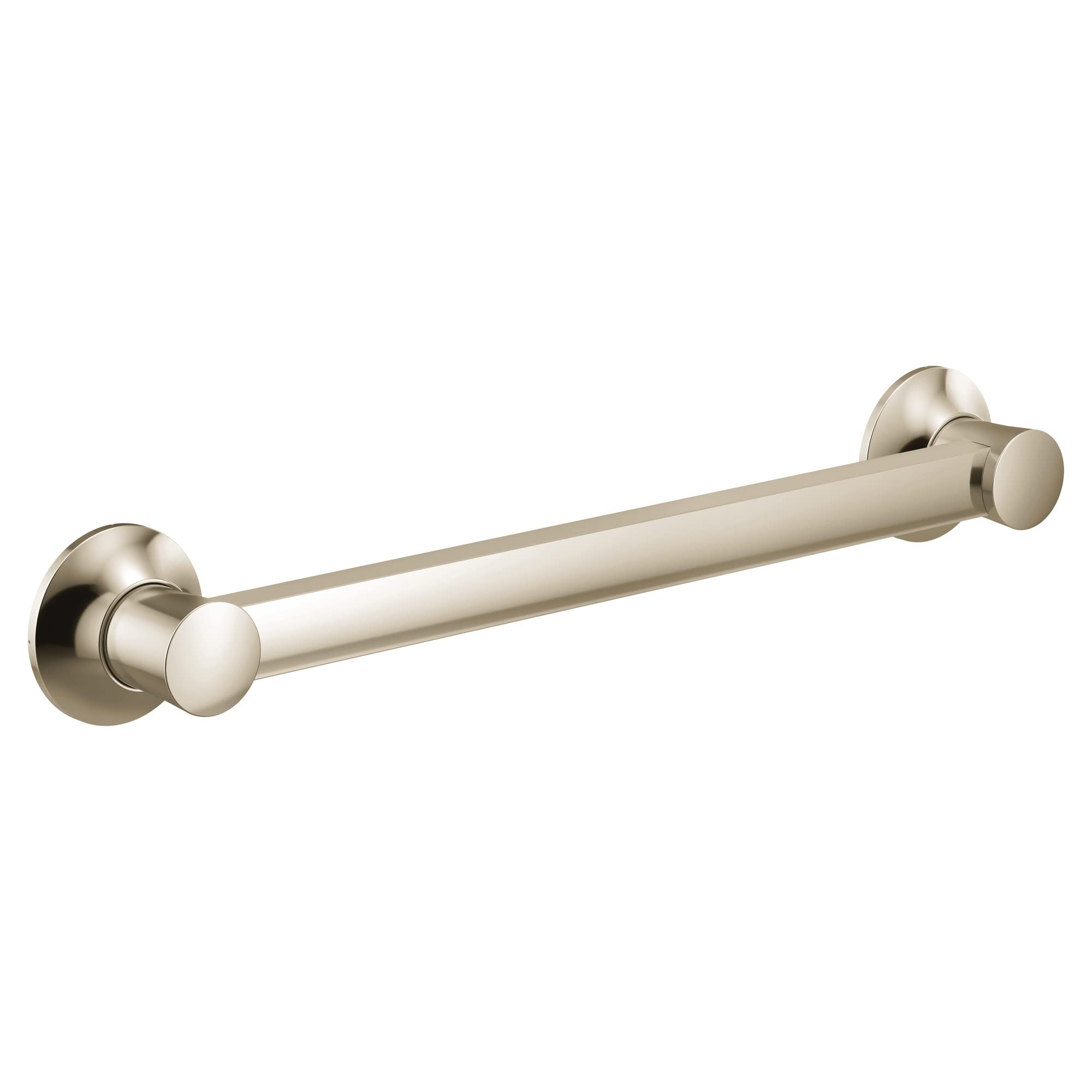 Moen YG0312NL 12-Inch Stainless Steel Bathroom Grab Bar - Polished Nickel Finish, ADA Compliant Shower Safety Handle for Elderly & Disabled, Non-Slip Bathroom Support Bar for Toilet & Tub Accessibility