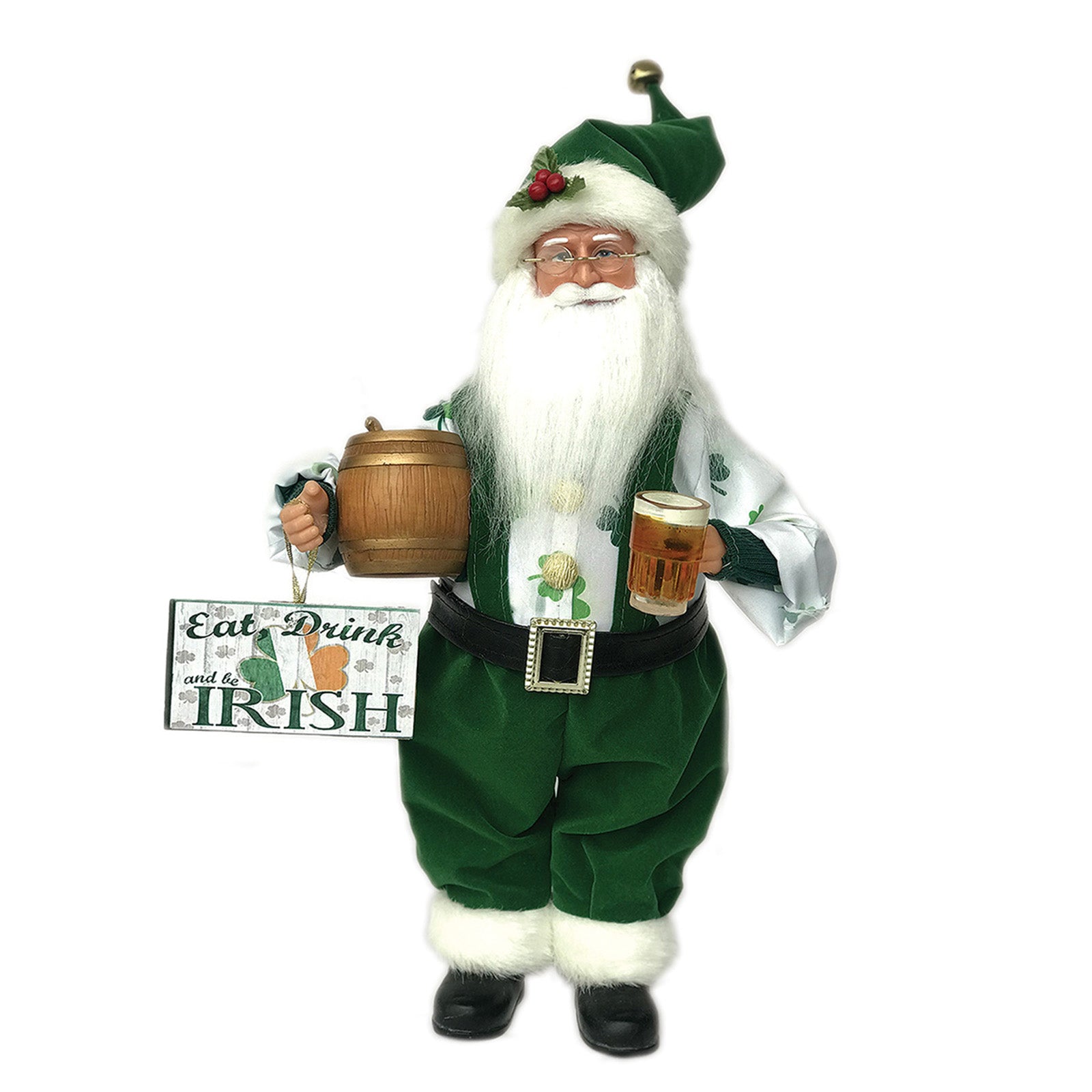 Eat, Drink & Be Irish - 15oz Santa Claus Themed Mug for Coffee, Tea & Hot Chocolate | Perfect for Christmas Gifts, Holiday Parties & Irish-Themed Events