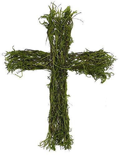 Elegant Moss Cross Wreath for Front Door - Rustic Home Decor, Perfect for Easter, Christmas & Year-Round Welcome - Indoor/Outdoor Use
