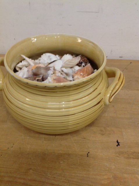 10 Pack Yellow Ceramic Bowls with Shell Design - Perfect for Soups, Salads, and Home Decor