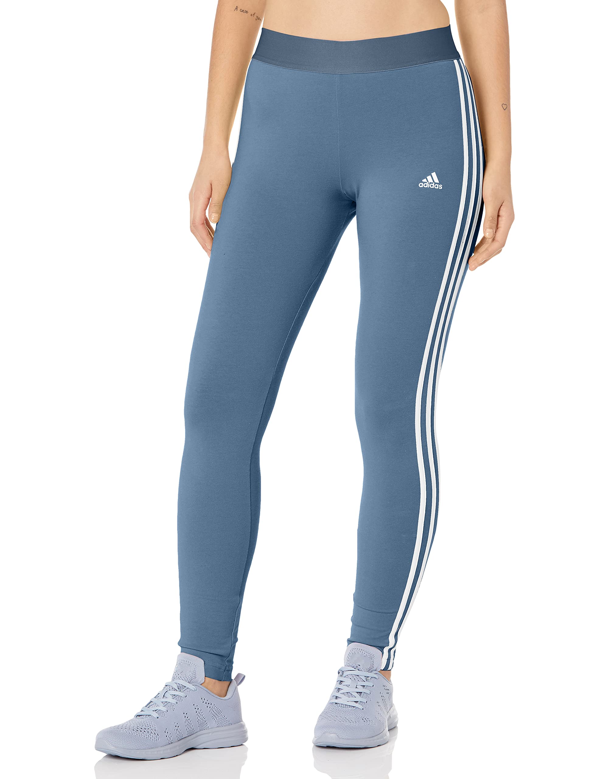 Adidas Women's LOUNGEWEAR Essentials 3-Stripes Leggings - Comfortable Yoga Pants for Workout, Running & Casual Wear