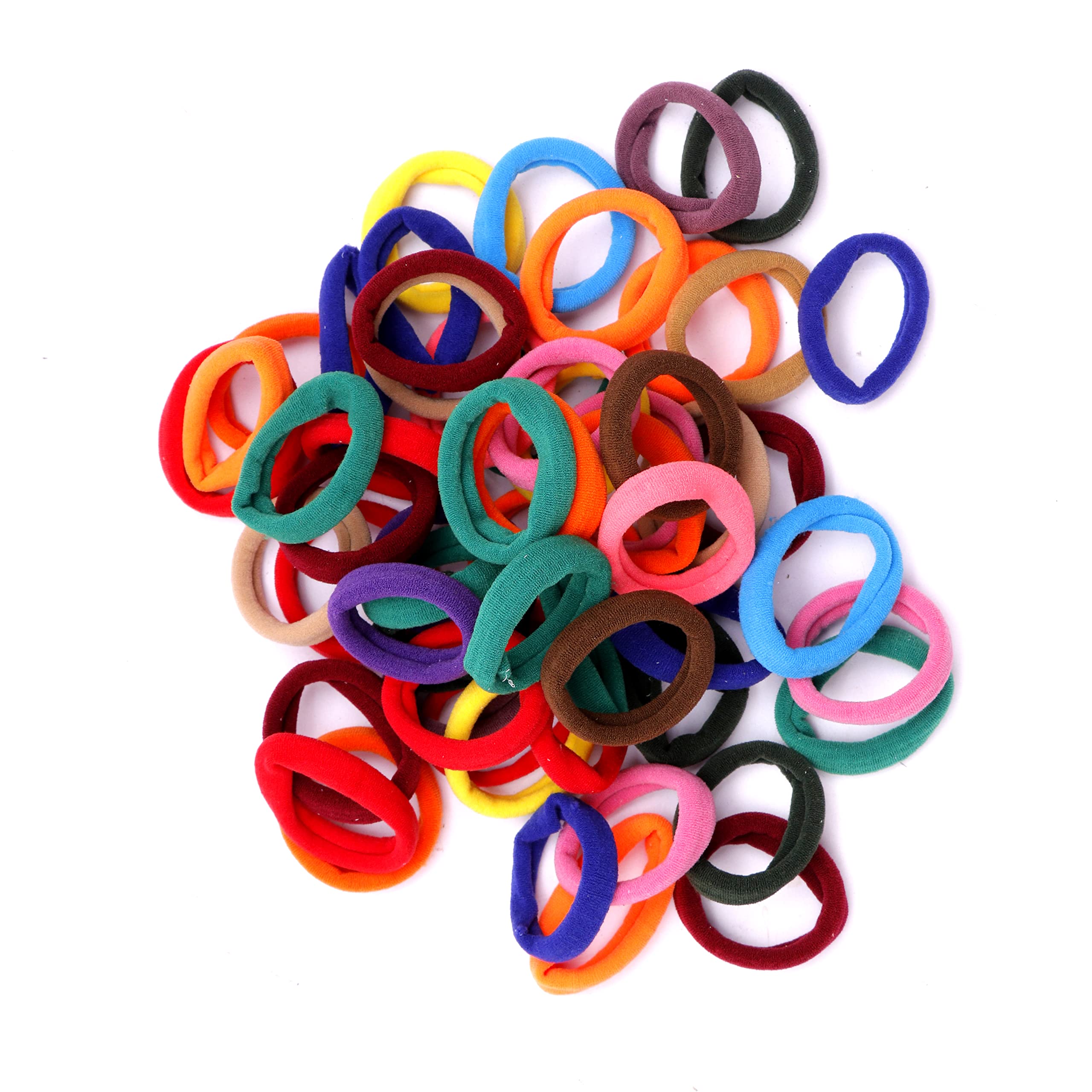 Parhon 50Pcs Colorful Hair Elastics - Soft Ponytail Holders & Hair Ties for Women & Girls - Perfect for School, Work, Gym & Everyday Styling