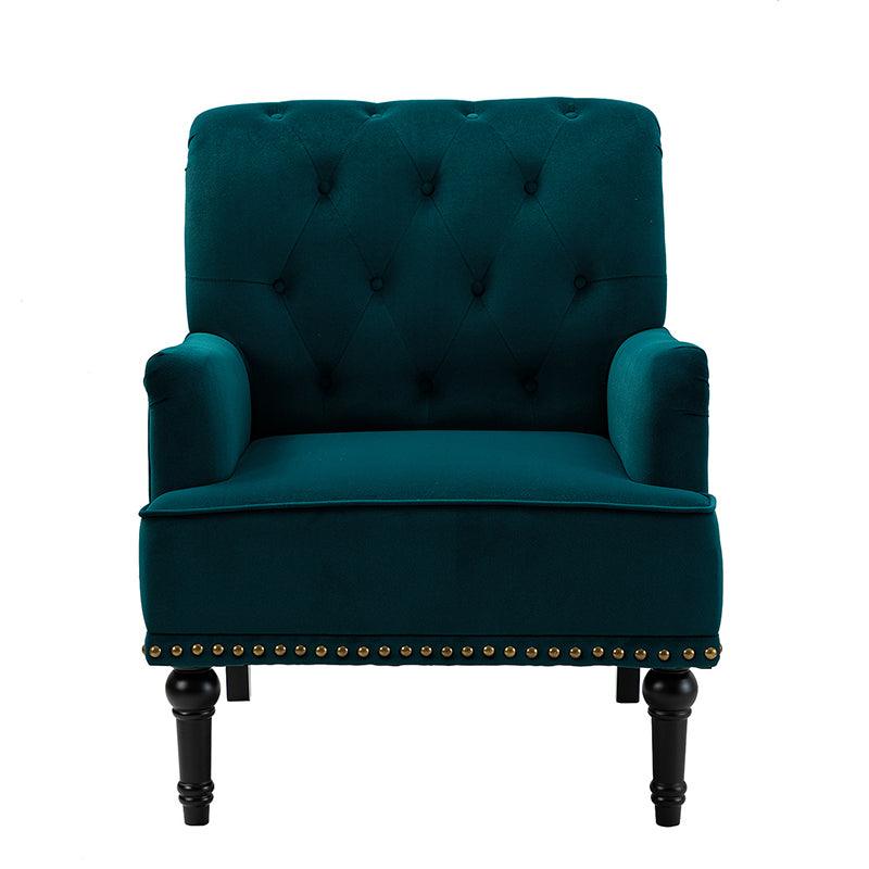 Luxury Constantino Velvet Armchair - Modern Upholstered Accent Chair for Living Room, Bedroom & Office - Soft Velvet Fabric with Sturdy Wooden Legs - Perfect for Home Decor, Relaxing & Reading