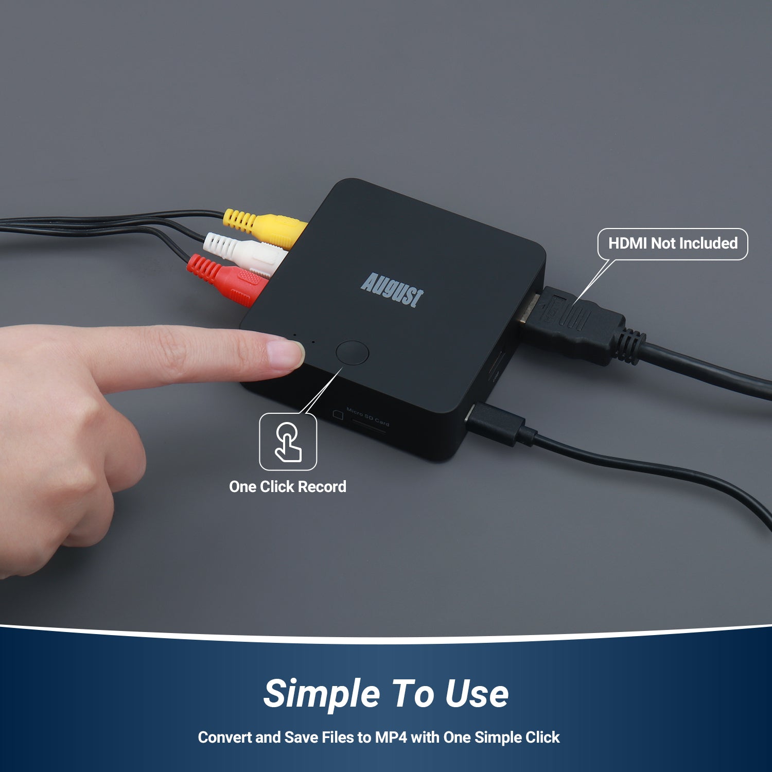 VHS to Digital Converter USB Video Grabber Kit - Convert VHS Tapes to Digital Format Without PC - August VGB400 - Perfect for Home Movies, Archiving & Sharing Memories