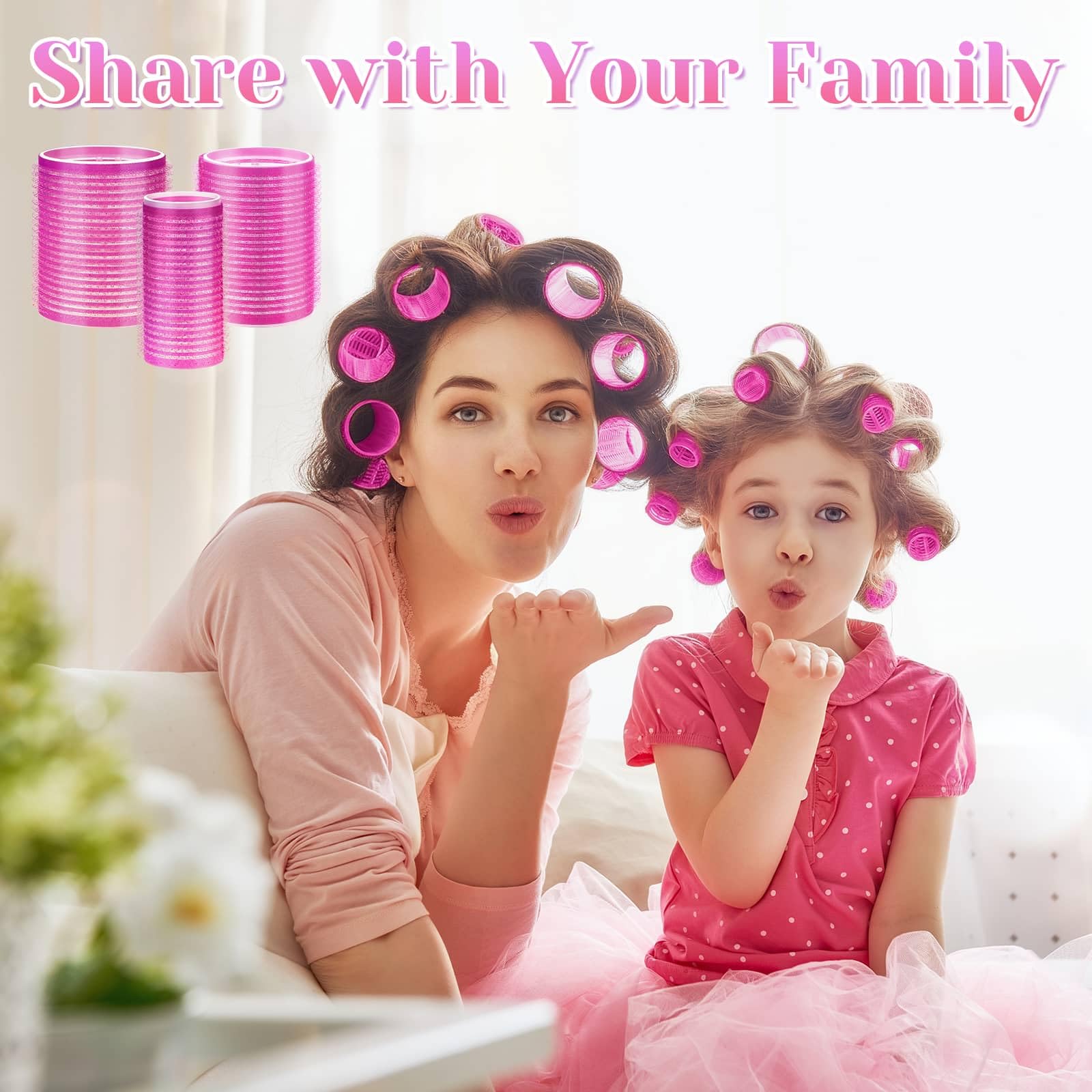 Self Grip Hair Rollers Set - 30Pcs (3 Sizes: 6 Large, 6 Medium, 6 Small Rollers + 12 Clips) for Long, Medium & Short Hair - Create Voluminous Curls & Waves at Home - Perfect for Salon-Quality Styling, DIY Hairstyles & Special Occasions