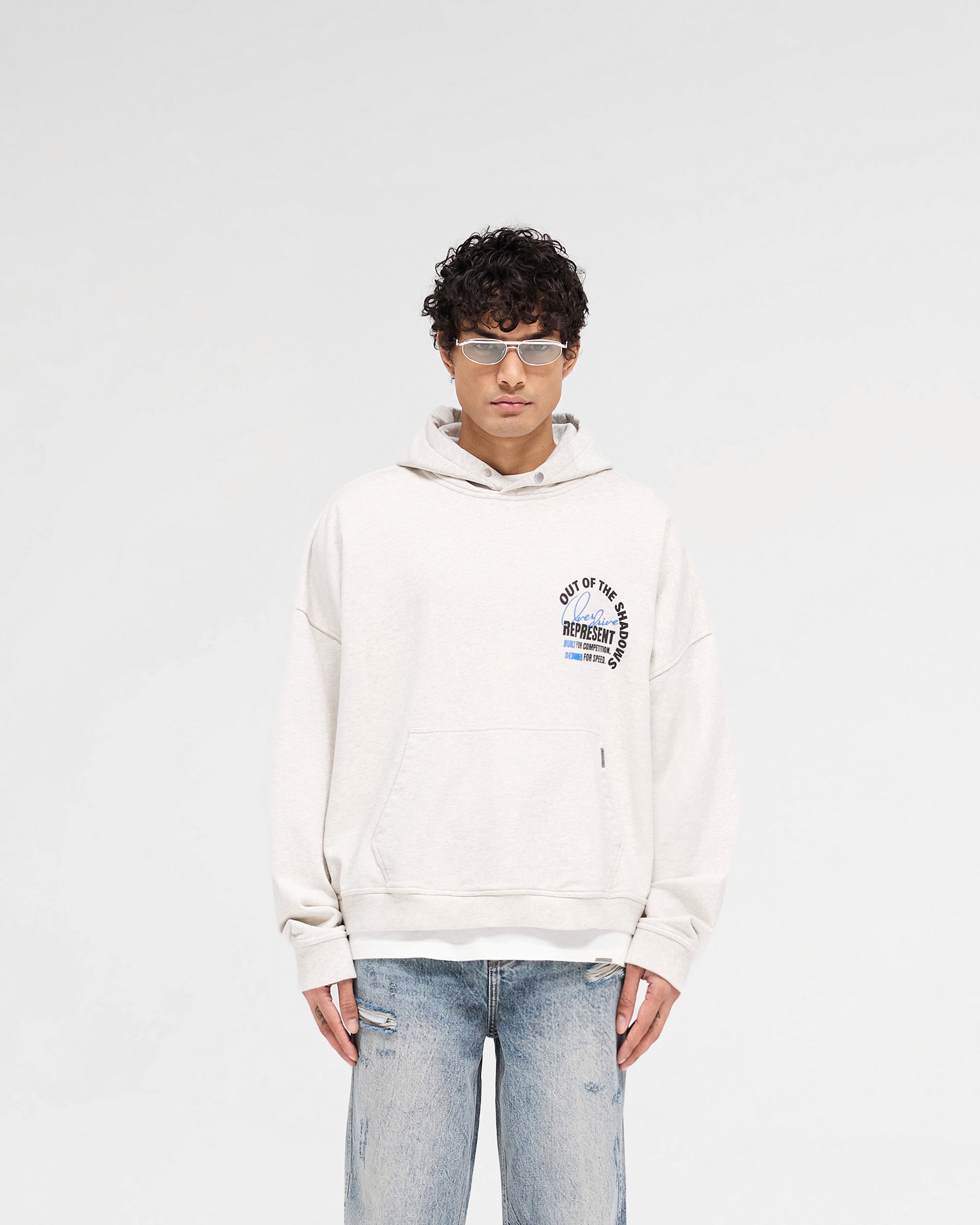 Out Of The Shadows Hoodie - Cream Marl Pullover Sweatshirt for Men & Women | Cozy Casual Wear for Street Style, Loungewear & Outdoor Activities