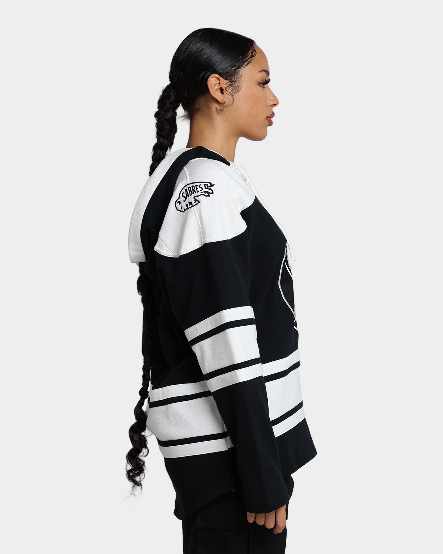 47 Brand Buffalo Sabres Superior Lacer Hoodie - Jet Black NHL Fan Apparel for Men & Women - Perfect for Game Day, Tailgating & Cold Weather