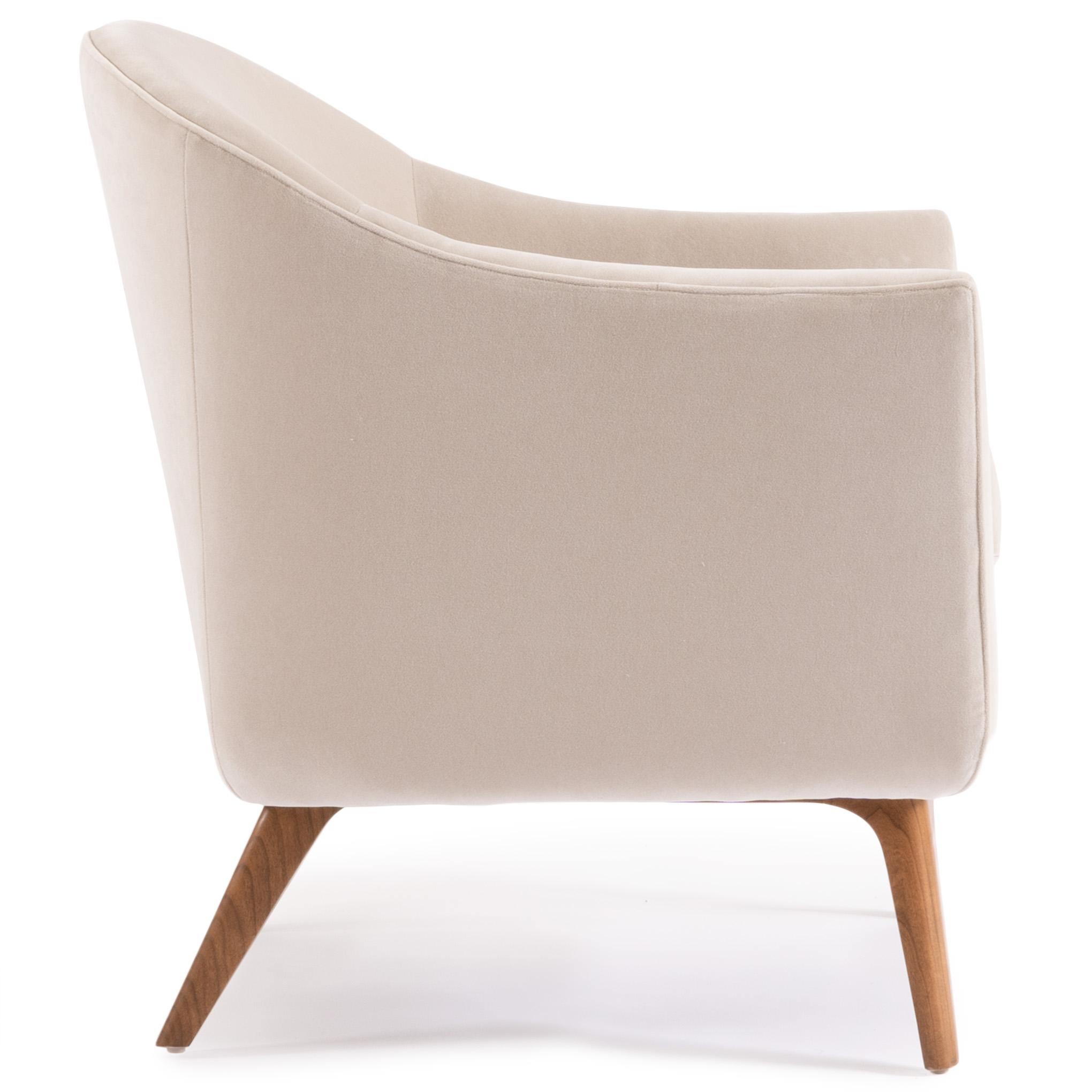 Martine Accent Chair - Modern Upholstered Lounge Chair with Wooden Legs for Living Room, Bedroom, or Office - Perfect for Reading, Relaxing, and Adding Stylish Seating to Any Space