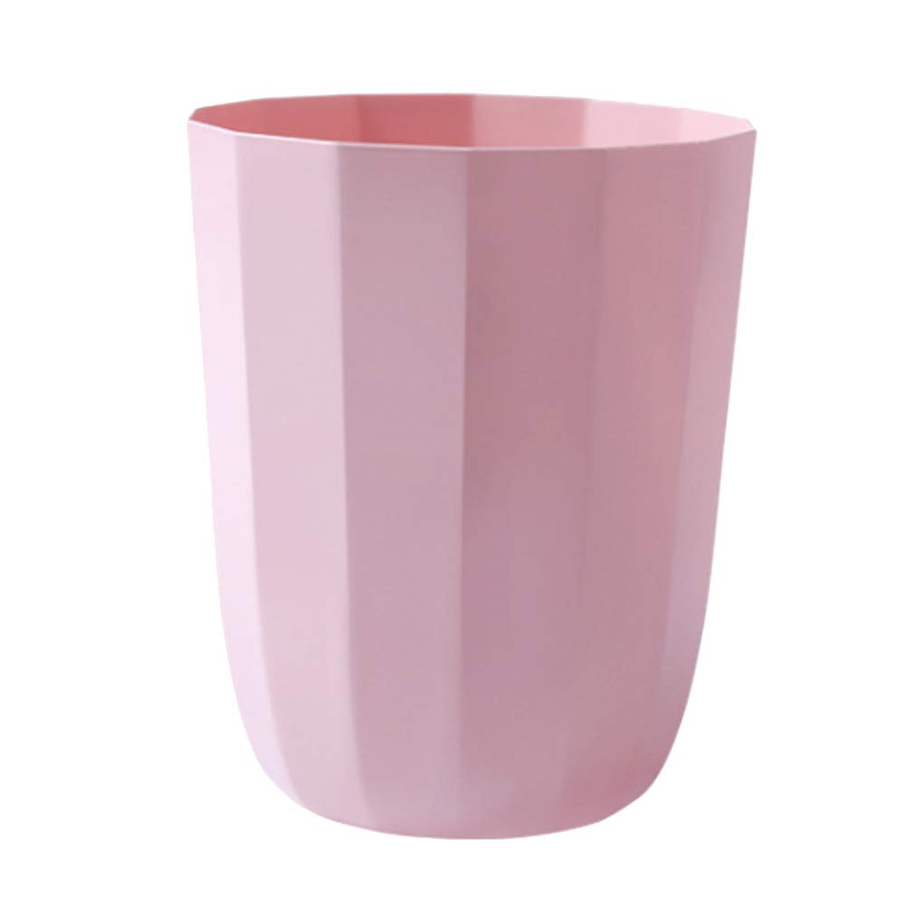 YARNOW 1-Piece Plastic Trash Can for Bathroom, Bedroom & Kitchen - Open Top Household Waste Basket in Pink - Perfect for Small Spaces, Office & Dorm Rooms