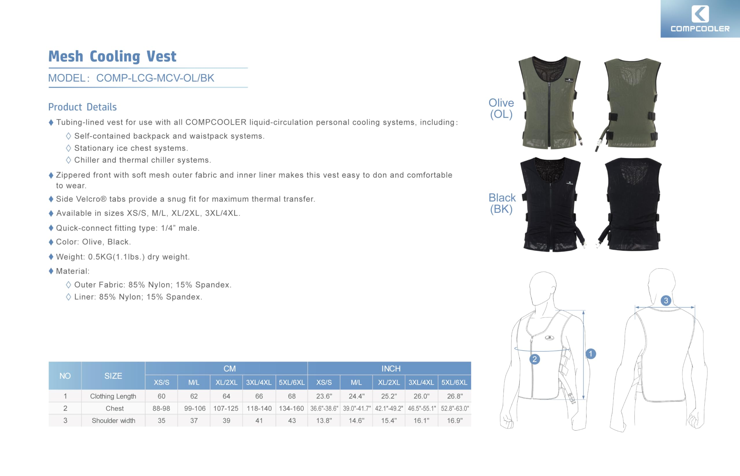 Motorcycle Cooling Vest with ICE Chest Solo System - Tubing-Lined for Maximum Cooling - Perfect for Hot Weather Riding & Outdoor Activities