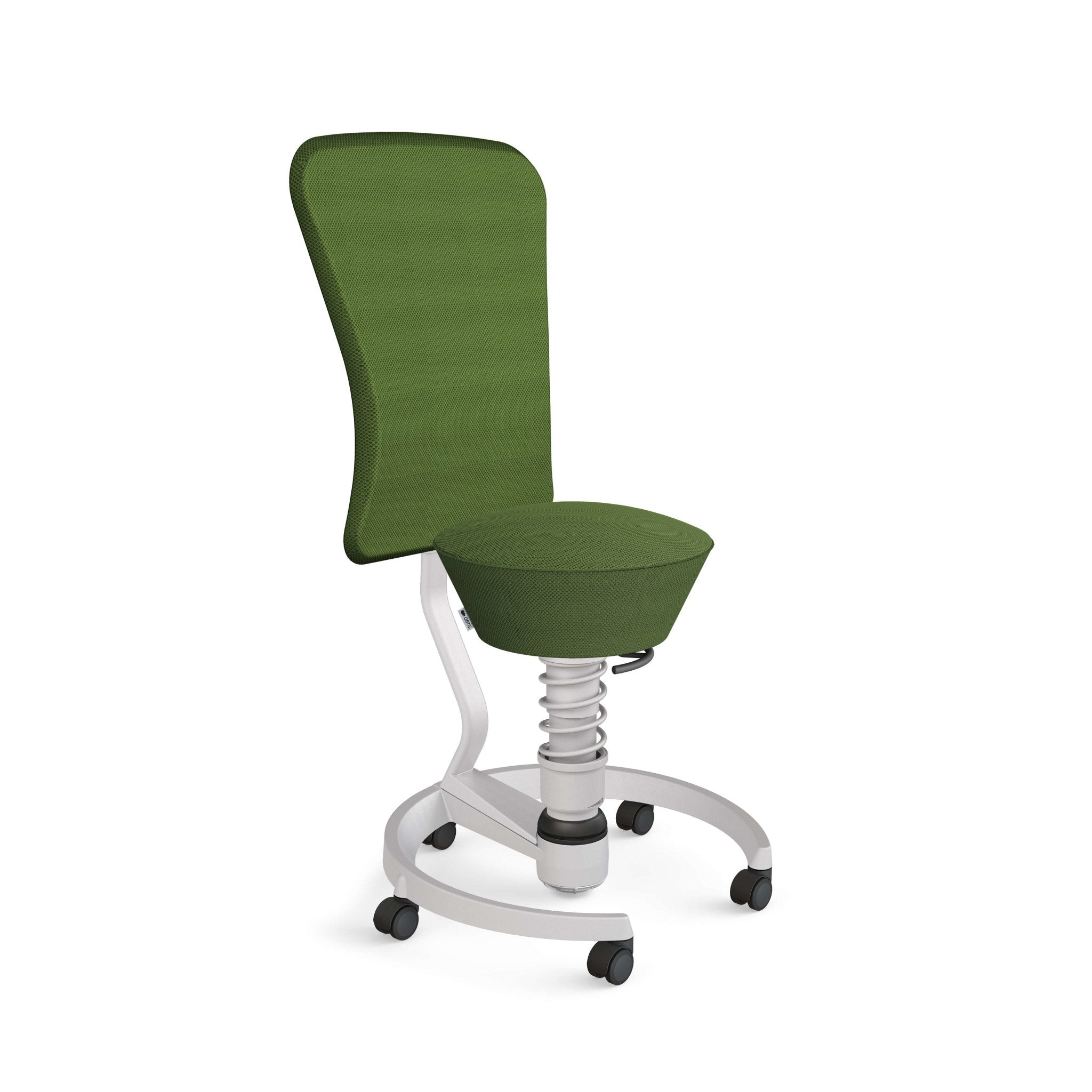 Aeris Swopper Active Sitting Chair with Adjustable Backrest - Ergonomic Office Stool with Castor Wheels in Light Grey Metallic Finish | Perfect for Home Office, Standing Desks & Posture Correction