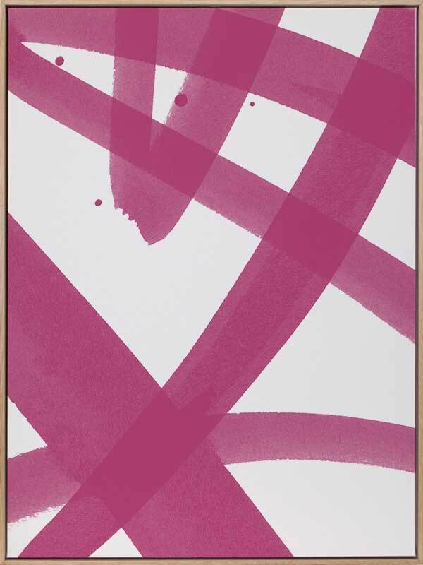 Balancing Act Raspberry Pop Canvas Art Print - Modern Abstract Wall Decor for Living Room, Bedroom & Office - Perfect for Home & Office Decor