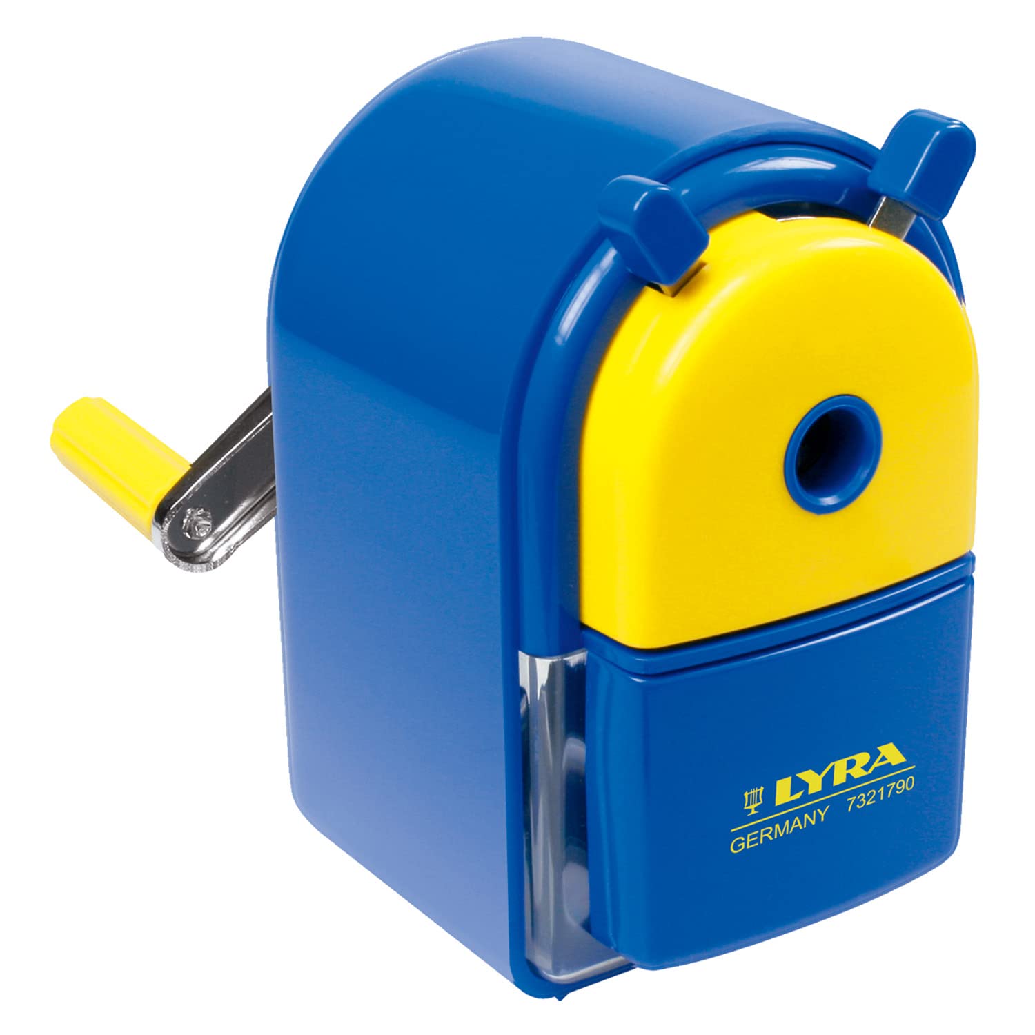 LYRA Plastic Desk Sharpener with Tank - Heavy Duty Pencil Sharpener for School, Office & Home Use - Perfect for Students, Teachers & Professionals