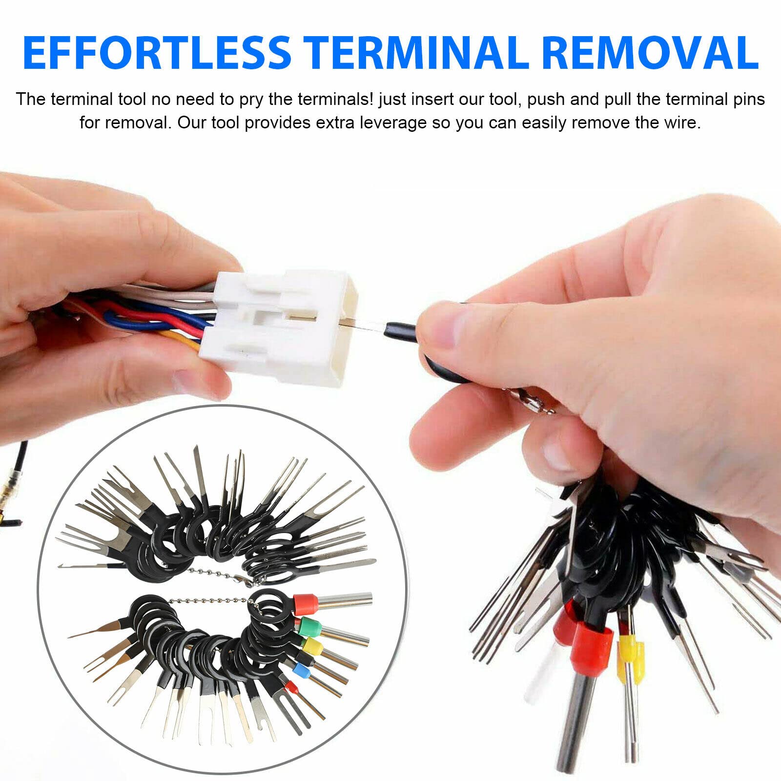 82Pcs Automotive Terminal Removal Tool Kit - Wire Connector Pin Extractor Set with Ejector Tools for Car Electrical Repairs | Waterproof Case Included | Ideal for DIY Mechanics & Professional Auto Technicians