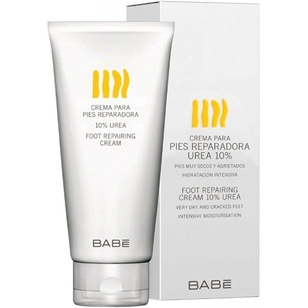 Babe Laboratorios Foot Repairing Cream - 10% Urea Moisturizer for Cracked Heels & Dry Feet - 100ml Hydrating Foot Care for Soft Skin - Perfect for Pedicures & Night Treatment