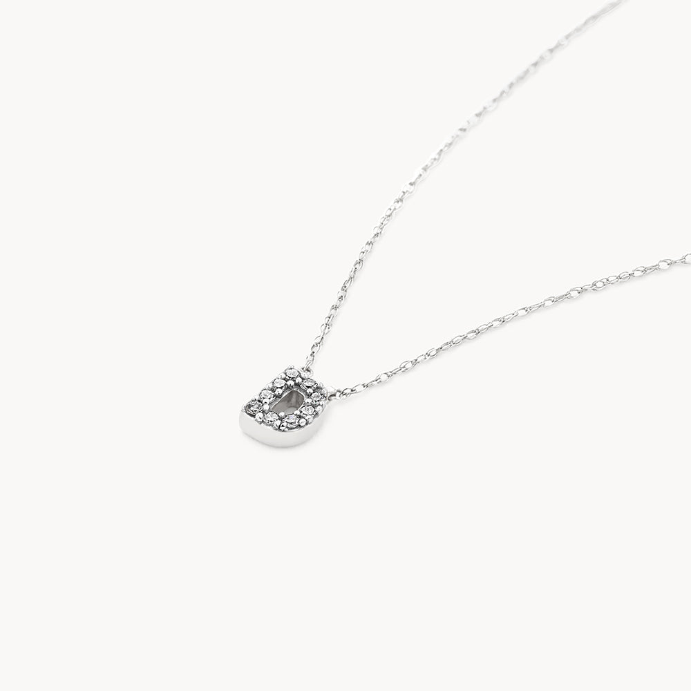 Diamond Letter D Necklace in Sterling Silver - Perfect for Gifts, Birthdays & Personalized Jewelry