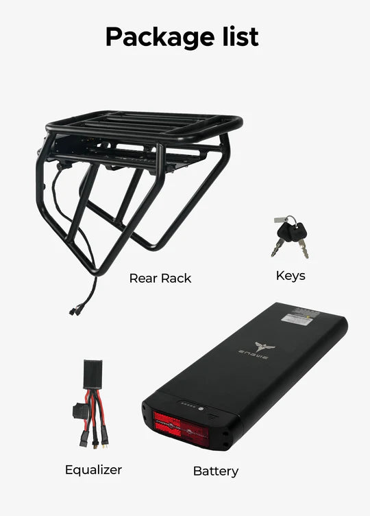 Rear Rack Battery with 13Ah Capacity - Compatible with Engine Pro & Engine X E-Bikes | Perfect for Extended Commutes & Outdoor Adventures