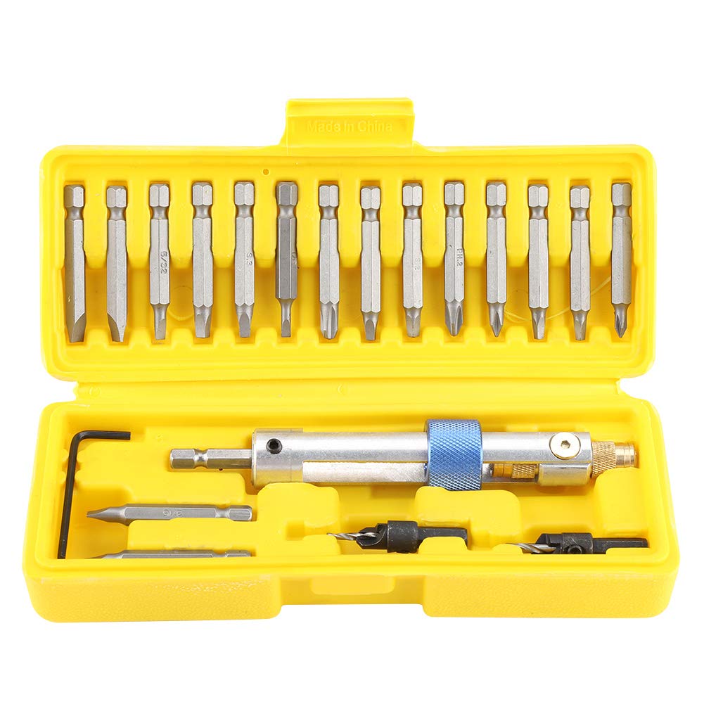 20-Piece Multi-Screwdriver Drill Bit Set with Hex Wrench & Storage Box - Professional Power Tool Kit for Woodworking, Metal Drilling & DIY Home Projects