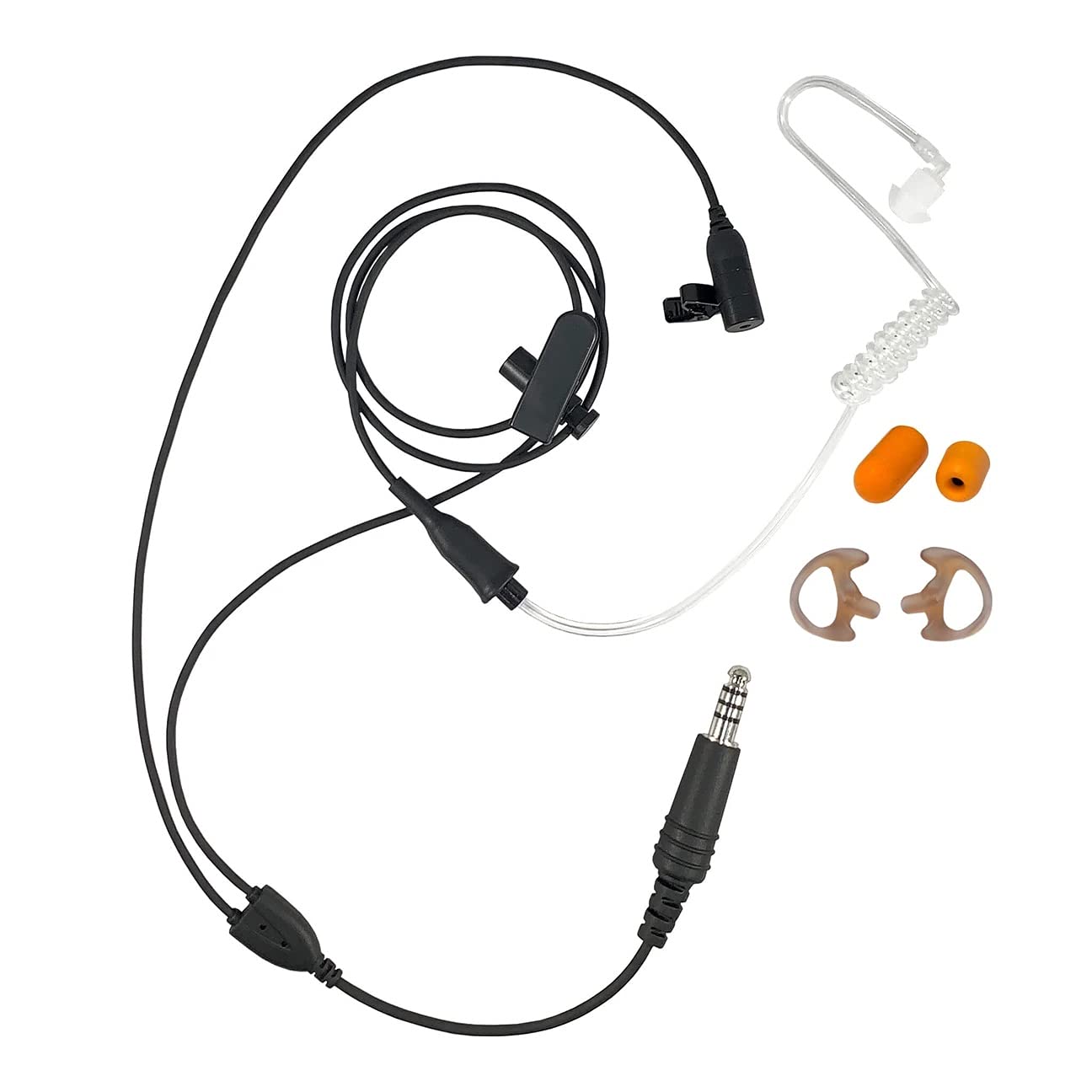 Tactical Mic Earpiece PTT Adapter Kit for BaoFeng UV9R UV9R Plus BF-A58 UV-XR GT-3WP BF-9700 UV-5S BF-R760 UV-82WP - Secure Communication for Outdoor Adventures, Hunting & Emergency Preparedness