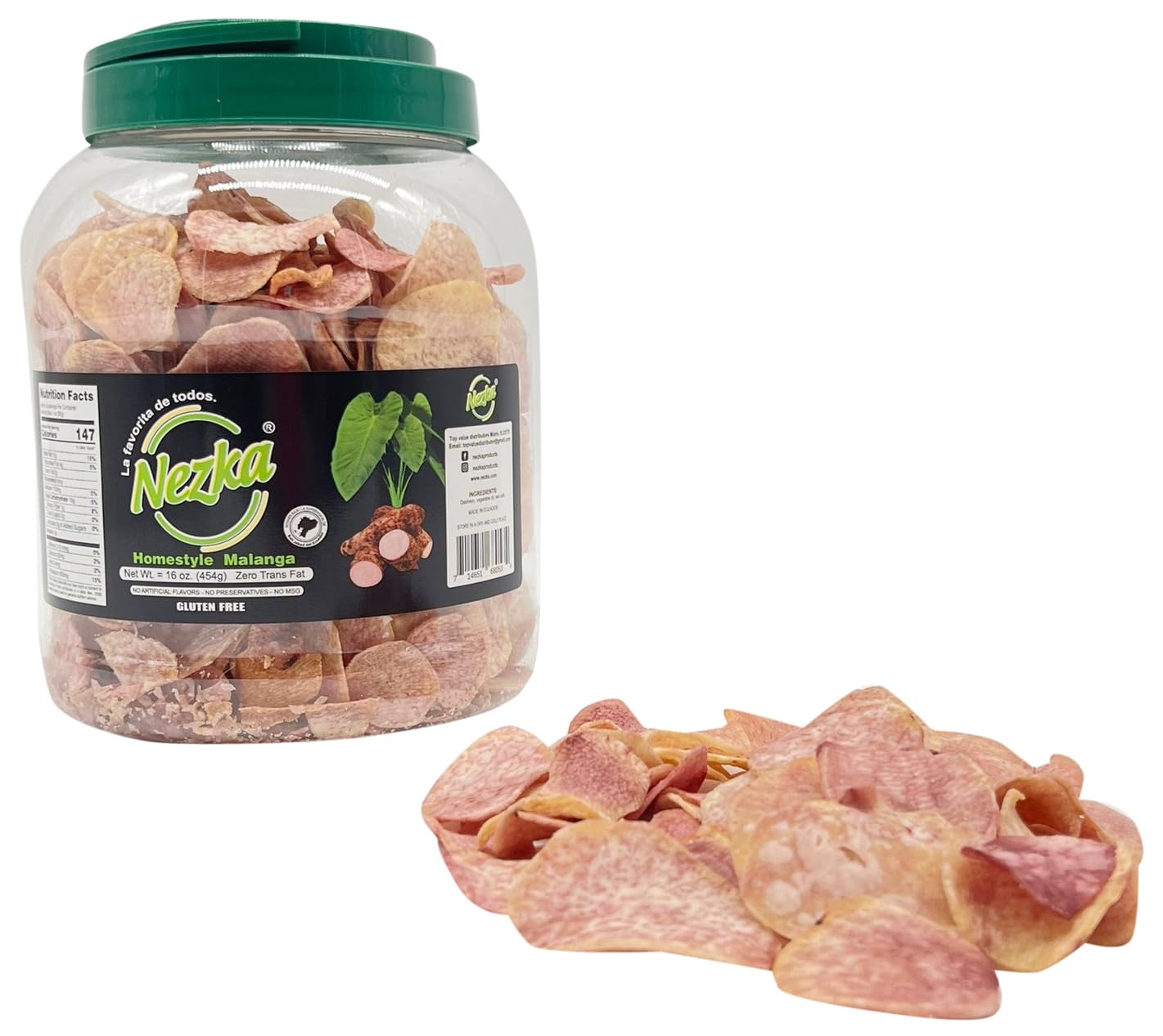 Nezka Purple Taro Chips - Crunchy Cuban Snack, Gluten-Free Vegan Chips, 16oz Bag - Perfect for Parties, Movie Nights & Healthy Snacking
