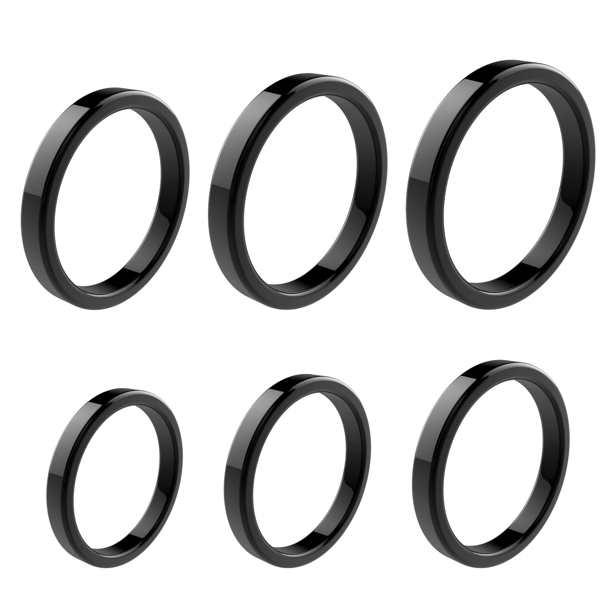 6 PCS Genuine Hematite Rings for Women & Men - Magnetic Crystal Stone Jewelry for Anxiety Relief, Chakra Balancing & Negative Energy Protection (Sizes 6-11) - Perfect for Meditation, Yoga & Spiritual Healing