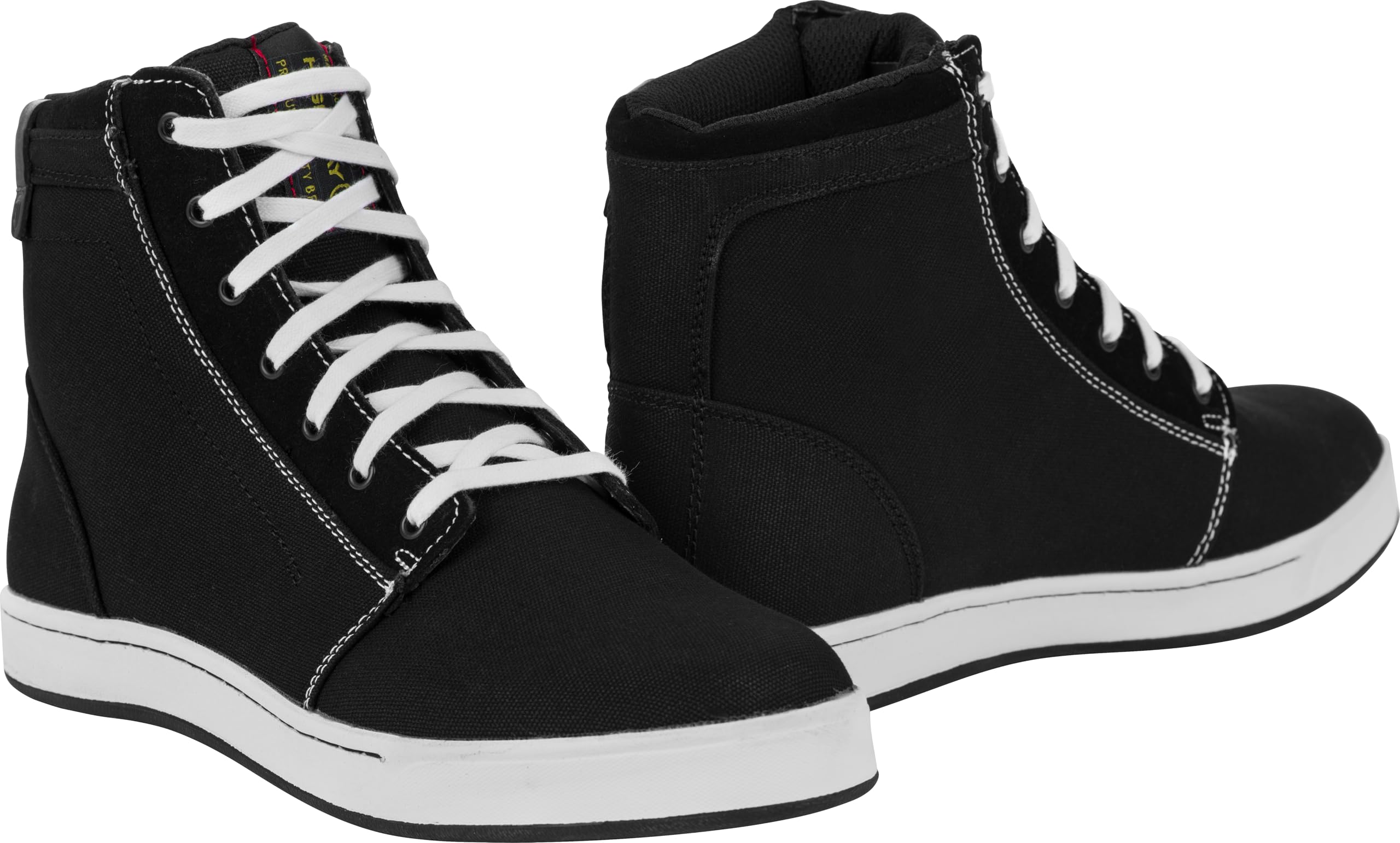 Highway 21 Axle Motorcycle Boots - Men's Black/White Cruiser Shoes with Breathable Mesh Liner & Reinforced Toe/Heel Protection - Perfect for Long Rides & Biker Events