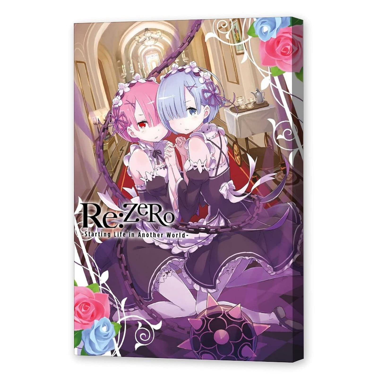 Re:Zero Anime Wall Art - Natsuki Subaru, Emilia, Ram & Rem Canvas Poster 20x30 inches (50x75cm) - Anime Decor for Living Room, Bedroom & Game Room - Perfect Gift for Anime Fans & Otaku Culture Enthusiasts