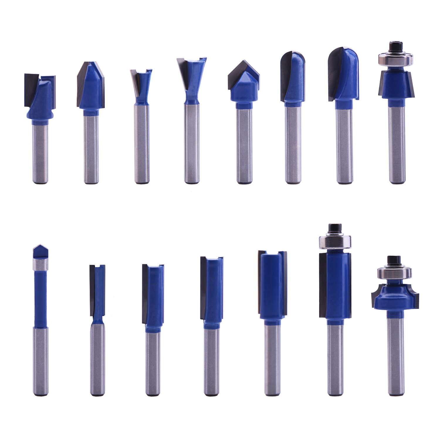LU&MN 24PCS Carbide Router Bit Set 1/4