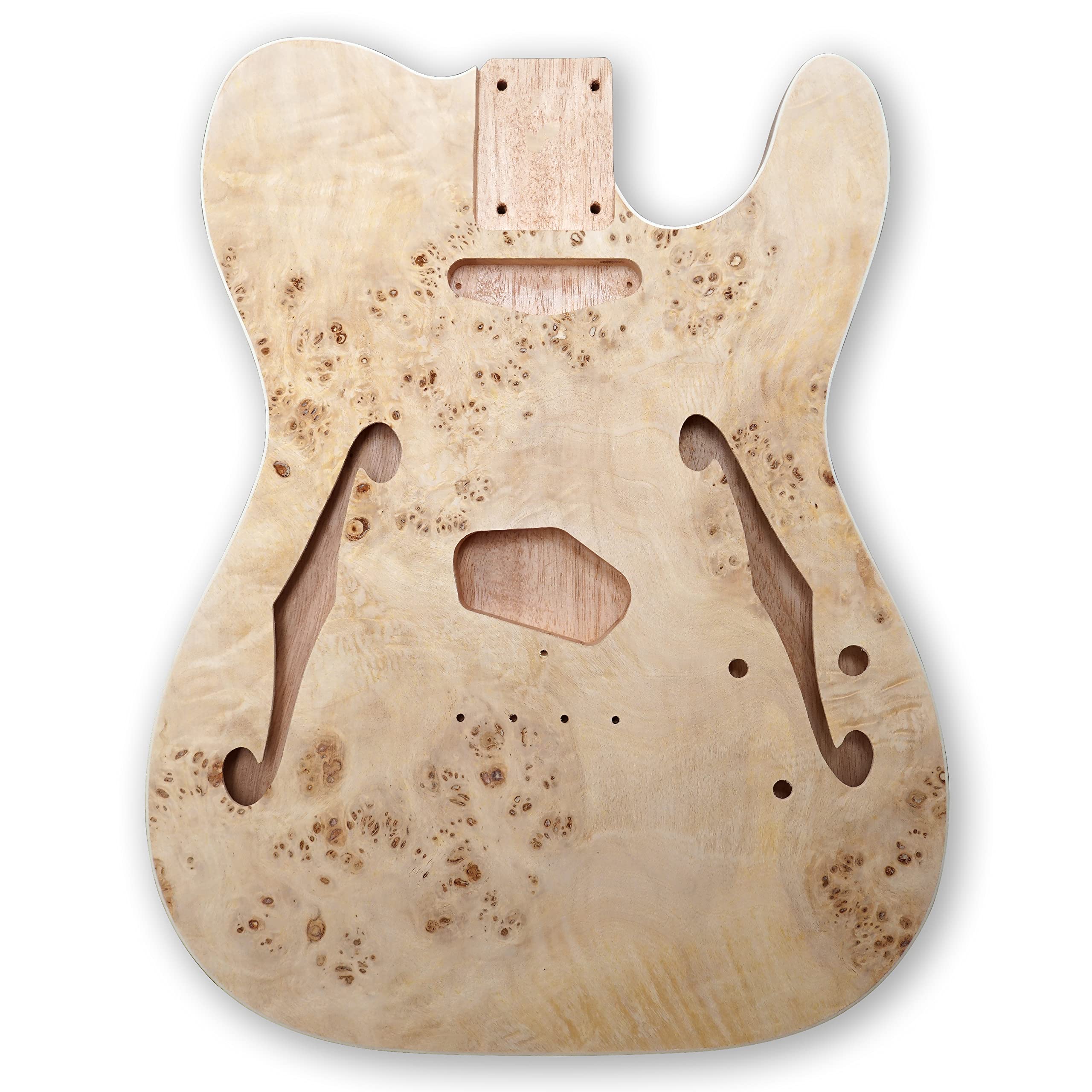 BexGears DIY Electric Guitar Kit for Beginners - Birdseye Maple Veneer Top, Mahogany Body & Neck, Chrome Hardware (Right-Handed) - Perfect for Home Building, Music Education & Custom Guitar Projects