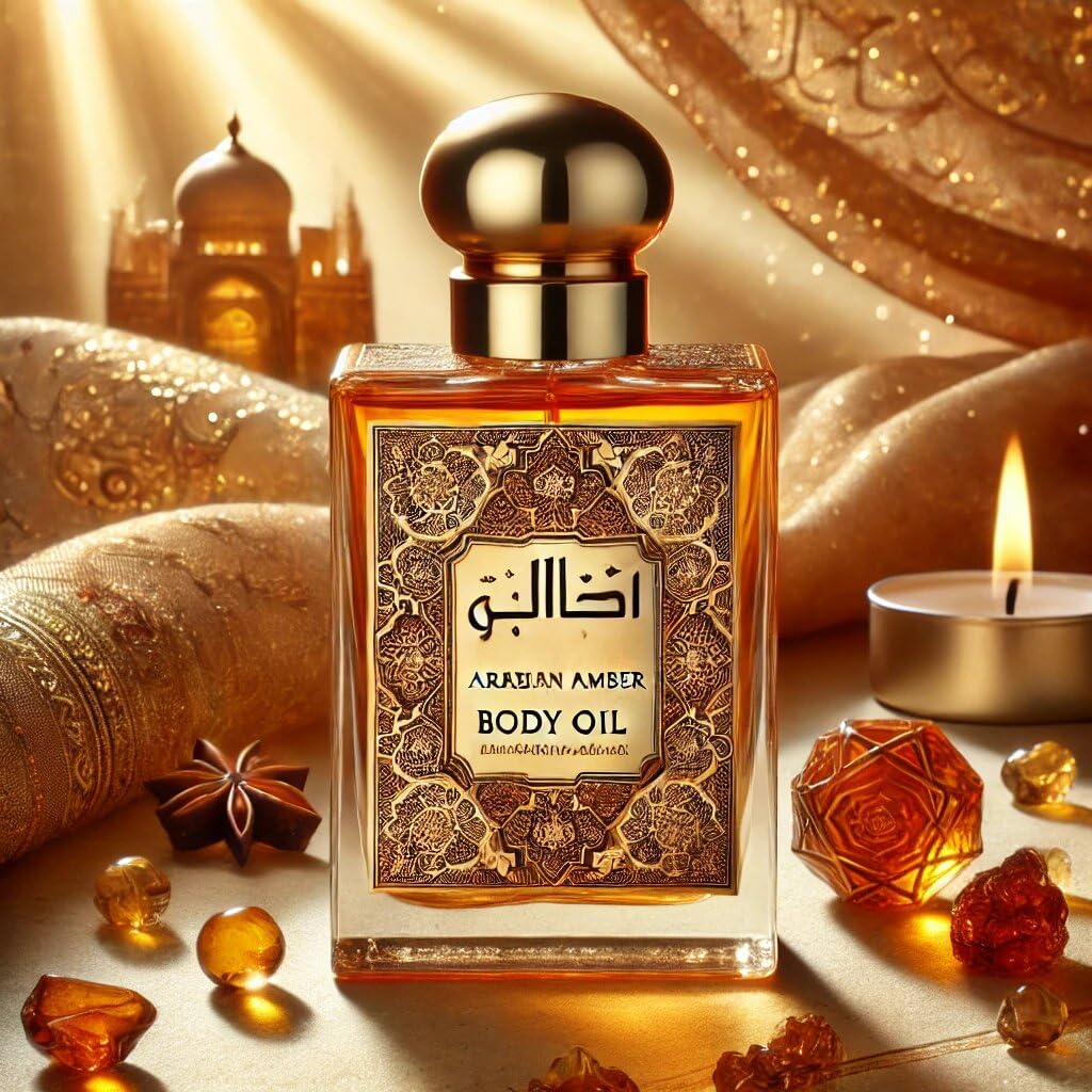 ARABIAN AMBER Unisex Perfume Body Oil - Long Lasting Fragrance for Men & Women - Perfect for Date Night, Special Occasions & Daily Wear