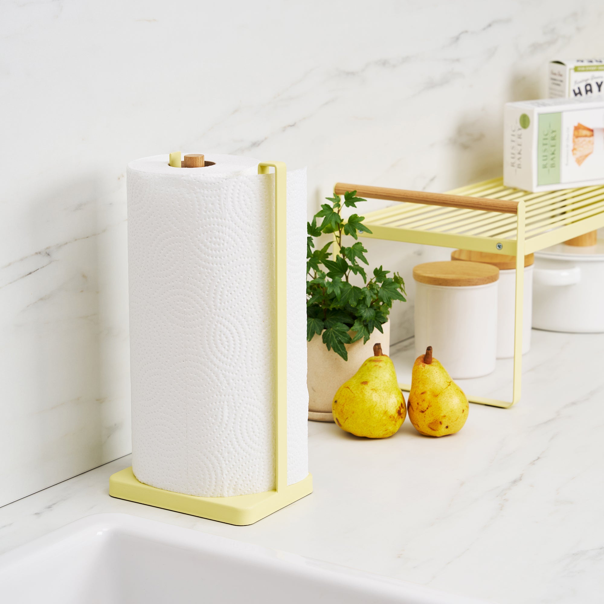 Stainless Steel and Wood Paper Towel Holder - Rustproof & Stylish Kitchen Countertop Organizer for Home, Office, or Restaurant Use