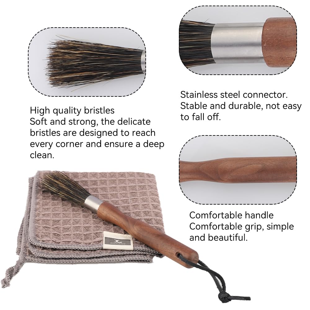 Premium Coffee Grinder Cleaning Brush Set with Wooden Handle - Durable Kitchen Tool for Espresso, Burr & Blade Grinders - Perfect for Home Baristas & Coffee Enthusiasts