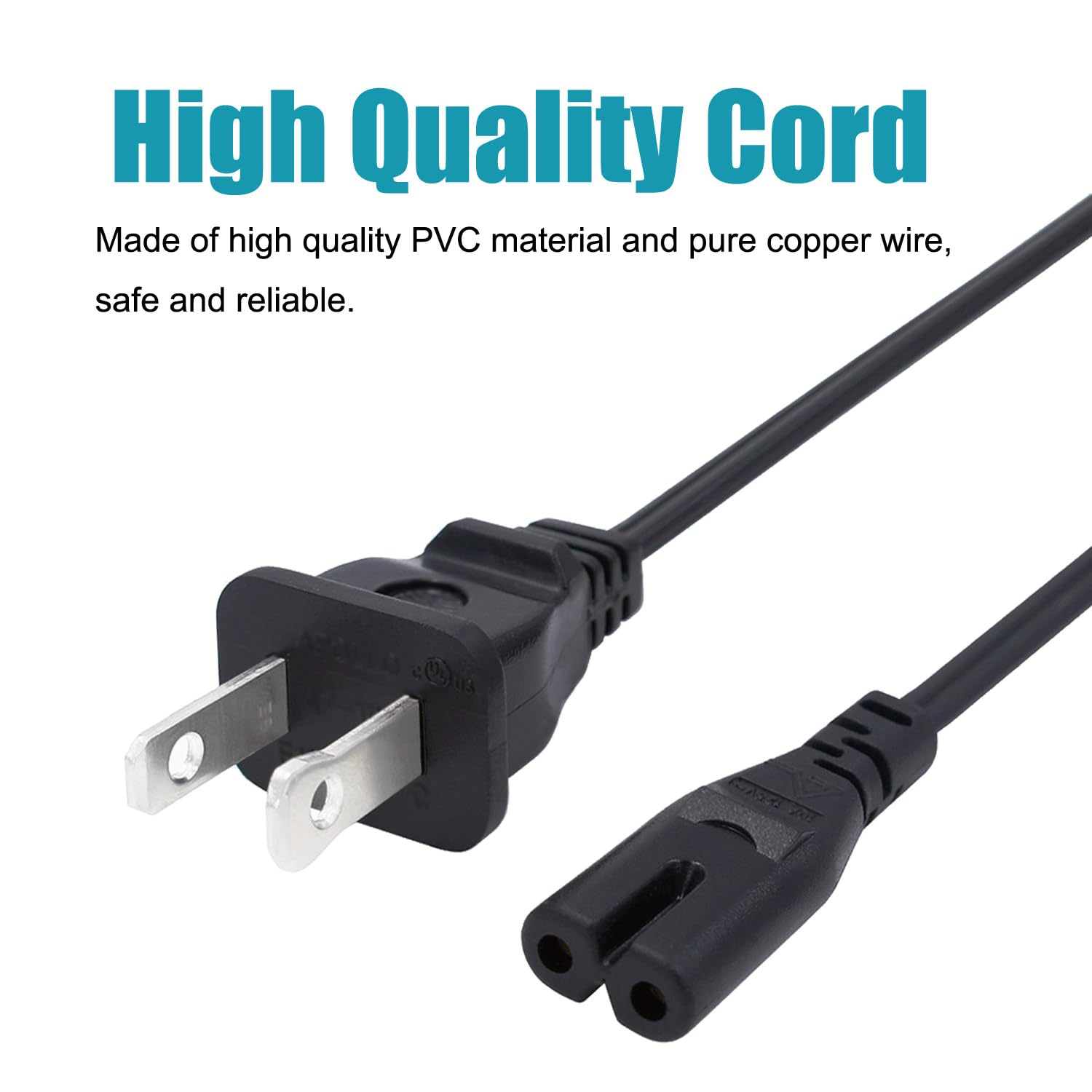 Replacement Power Cord for Echo Studio & Klipsch SW-350/SW-450/R10B/SB3/SB-1 Subwoofers - 8ft IEC C7 2-Prong AC Cable - Perfect for Home Theater & Smart Speaker Setups