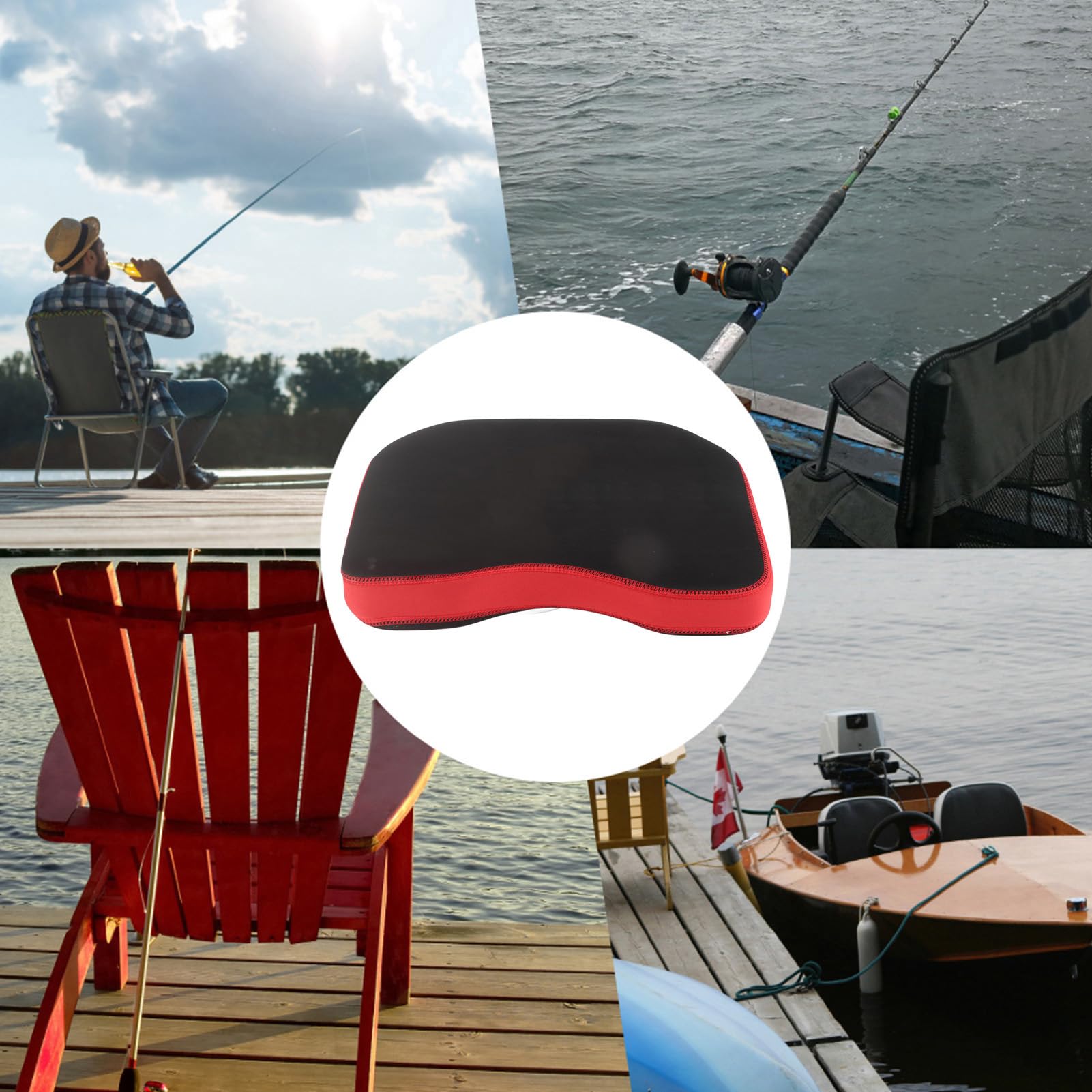**Premium Anti-Slip Kayak Seat Cushion – Thickened Flotation Fishing Kayak Accessory for Comfort & Safety – Ideal for Kayak Fishing, Boating & Outdoor Water Sports (Red)**