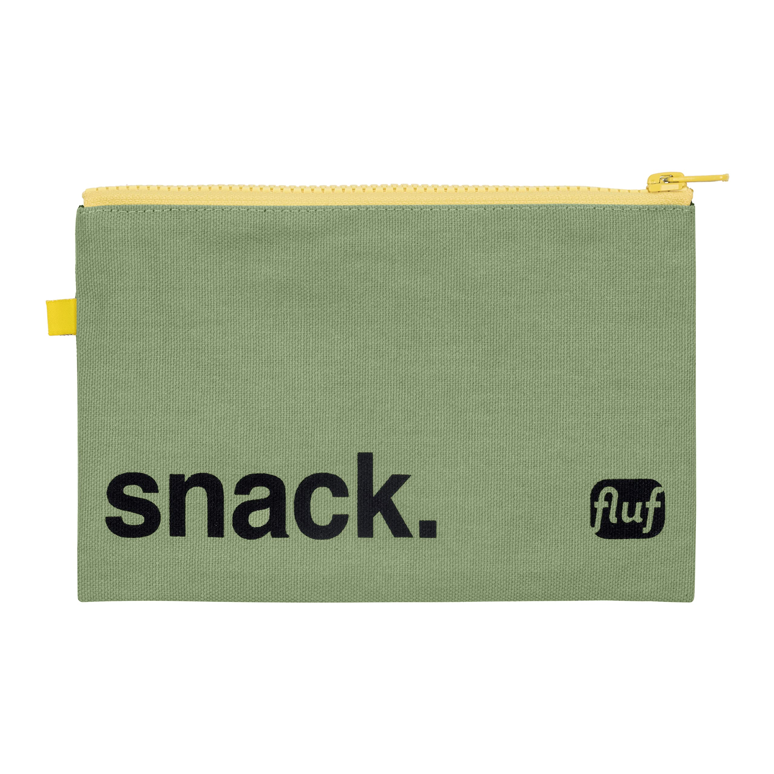 Fluf Zip Snack Bag - Reusable Food Storage Bags for Snacks, Sandwiches & Lunch | Eco-Friendly Organic & Recycled Materials | BPA-Free & Food Safe | Machine Washable (Moss Green) | Perfect for School, Work, Picnics & Travel