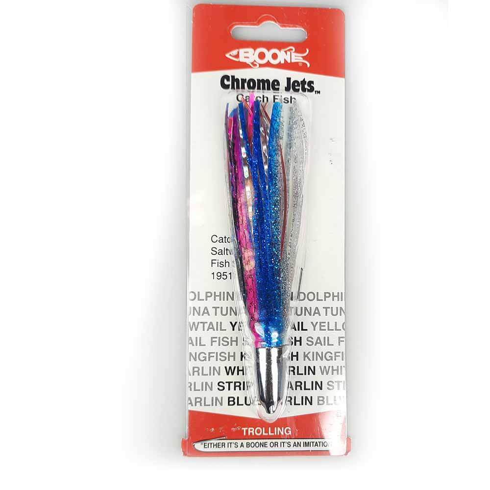 Boone Chrome Jet Head Fishing Lures - Premium Saltwater & Freshwater Bass Fishing Lures for Professional Anglers - Perfect for Deep Sea, Lake, and River Fishing