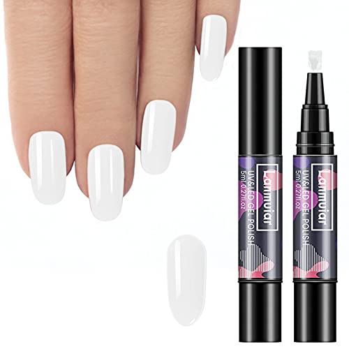 5ml Gel Nail Polish Pen - Quick Dry Flash Manicure Set with Base & Top Coat | Perfect for DIY Nail Art at Home, Salon & Travel | Women & Girls Nail Care Essential