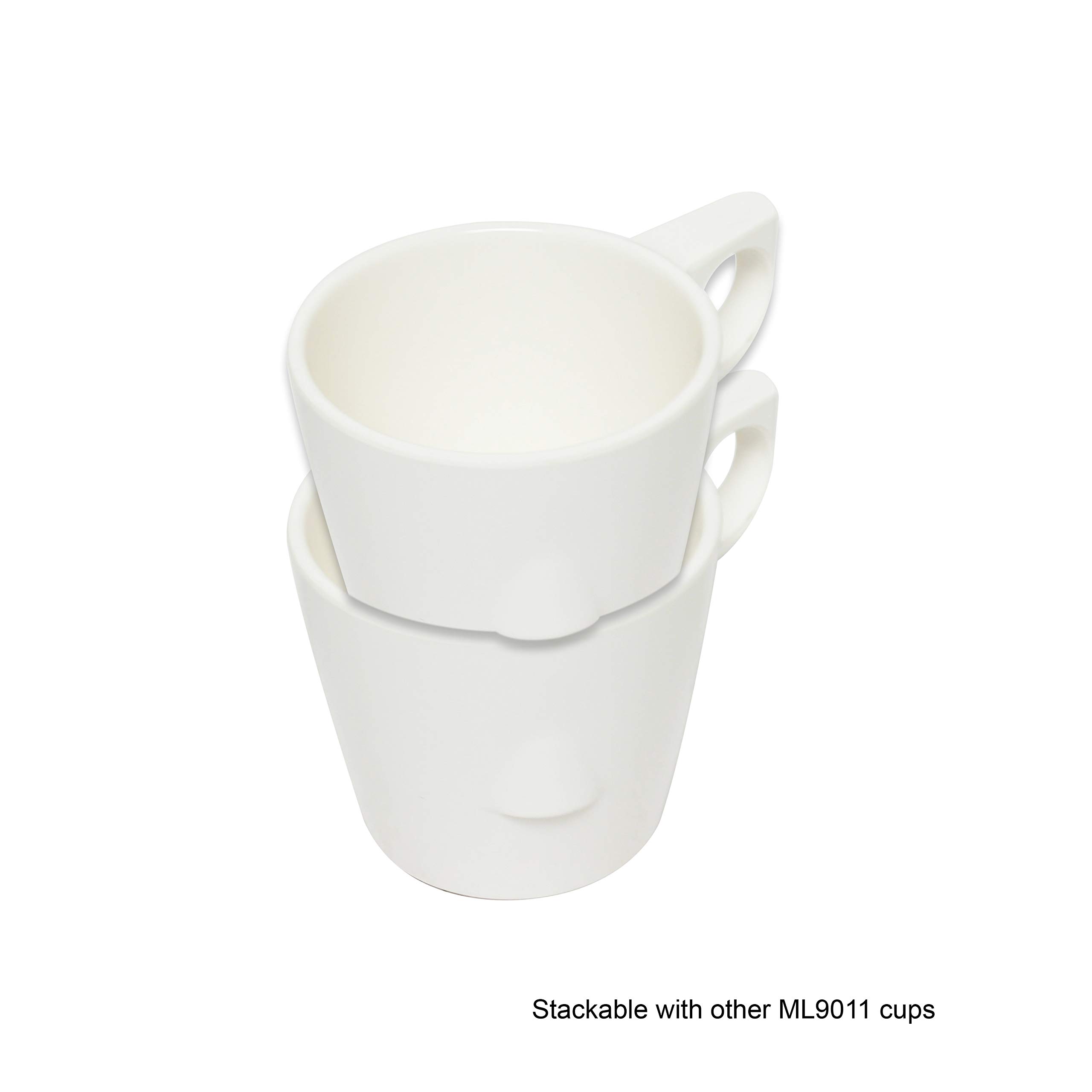 Milestone Ivory Melamine Dinnerware Collection - 3.25 Inch 7 oz Stacking Cups (Set of 12) - Durable & Lightweight for Outdoor Dining, Picnics, Camping, and Everyday Use