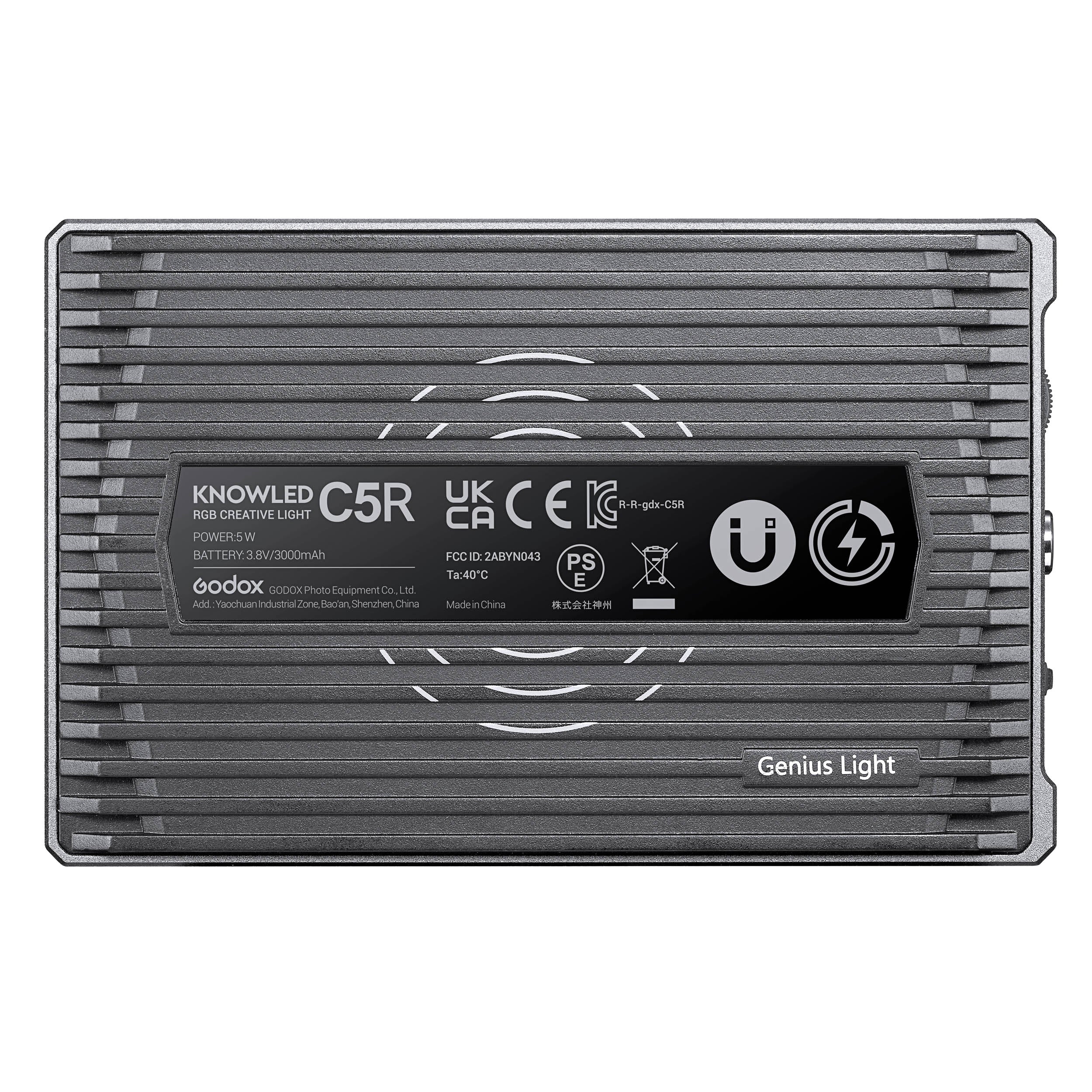 KNOWLED C5R Portable RGBWW LED Panel with Rechargeable Battery - Perfect for Photography, Video Lighting, and Home Decoration
