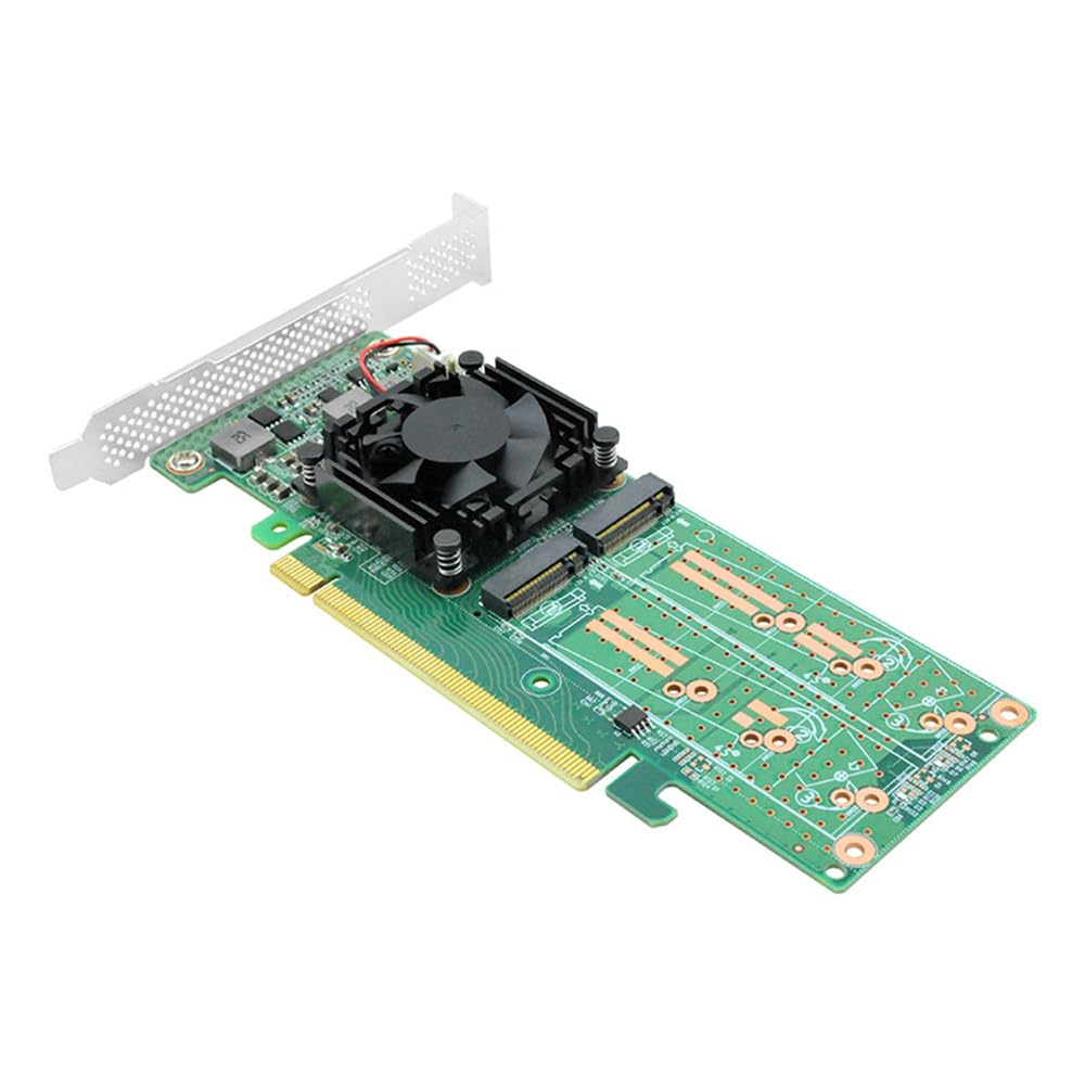 PCIe x16 to Quad M.2 NVMe SSD Adapter Card - High Speed SSD Expansion for Gaming PCs, Workstations & Data Servers | Perfect for 4K Video Editing, AI Computing & Large File Storage