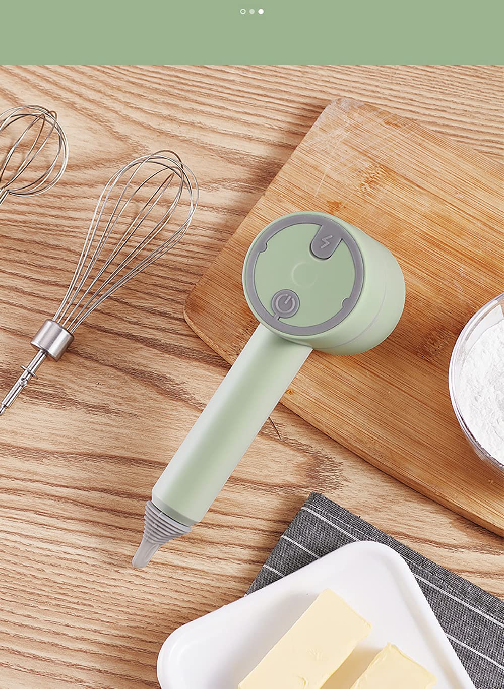 **Cordless Electric Hand Mixer - 3-Speed Rechargeable Stainless Steel Egg Whisk for Baking, Whipping Cream, Mixing Cookies & Cakes - Detachable & Portable (Yellow) - Perfect for Home Kitchen & Baking Enthusiasts**