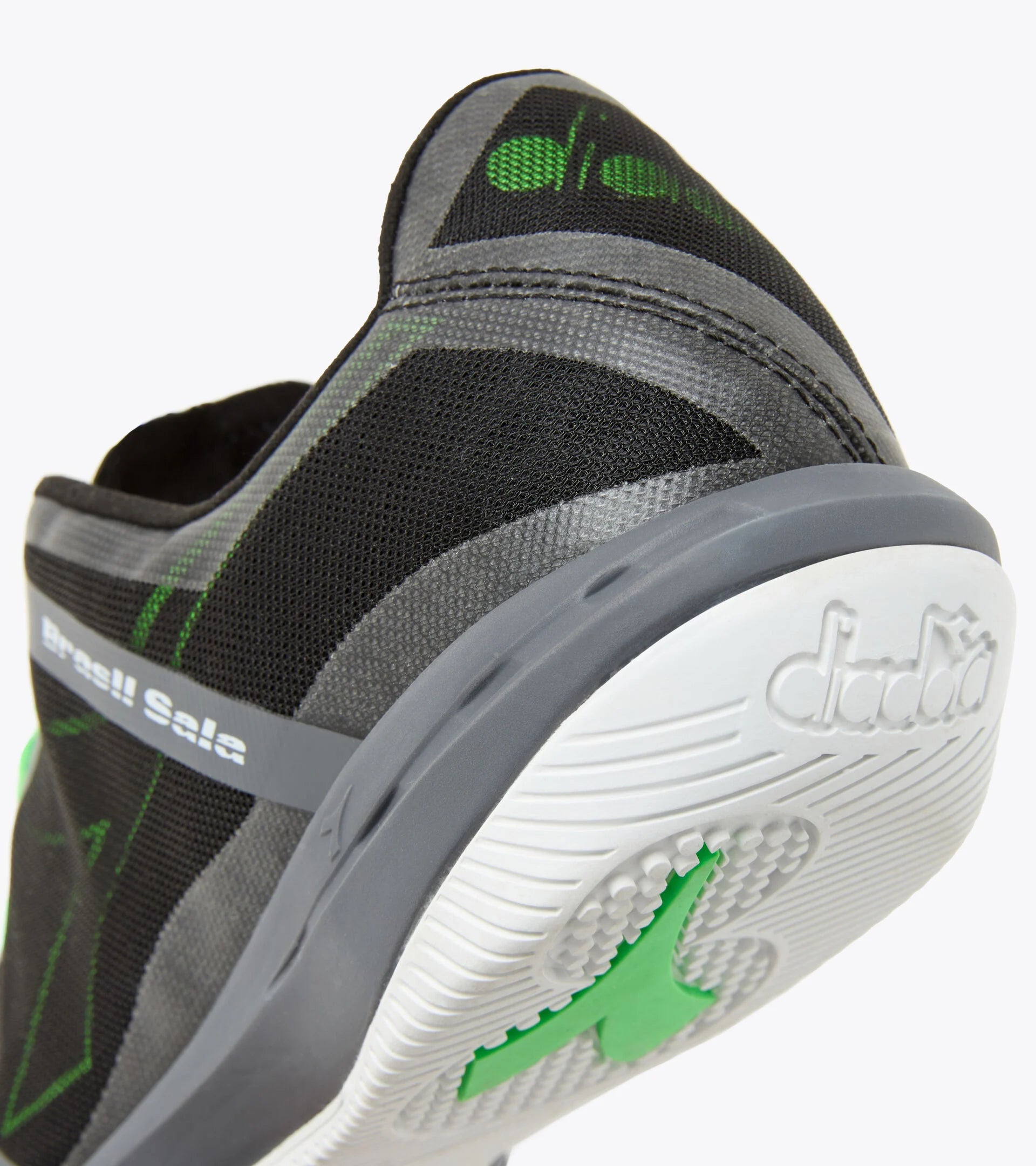 Diadora Brazil ID Indoor Soccer Shoes for Men - Black/Green Fluo - Lightweight & Comfortable for Indoor Football, Futsal, and Training Sessions