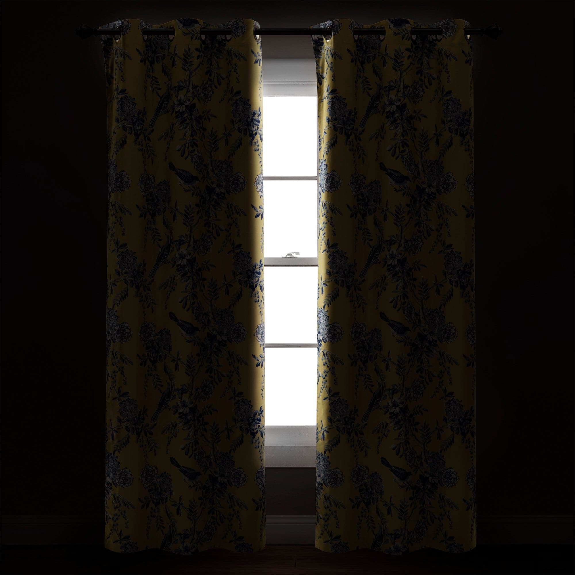 Farmhouse Style Blackout Curtains with Bird & Flower Design - Thermal Insulated Grommet Window Panels for Living Room & Bedroom - Noise Reducing & Energy Saving Home Decor