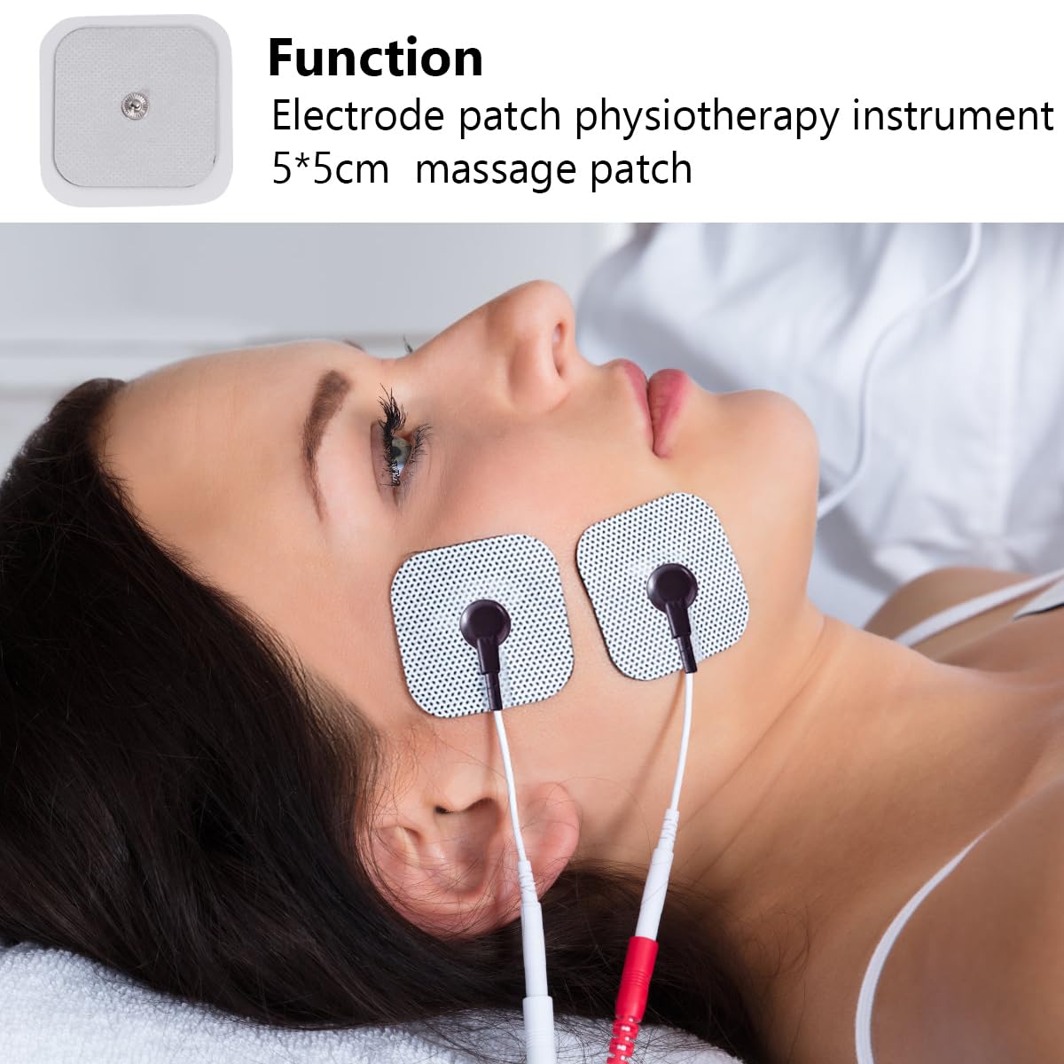 BESPORTBLE 20 Pack 5x5cm Reusable TENS Unit Electrode Pads - Self Adhesive Electrotherapy Pads Compatible with BEURER & Most TENS Devices - Perfect for Pain Relief, Muscle Recovery & Massage Therapy at Home or Clinic (White)