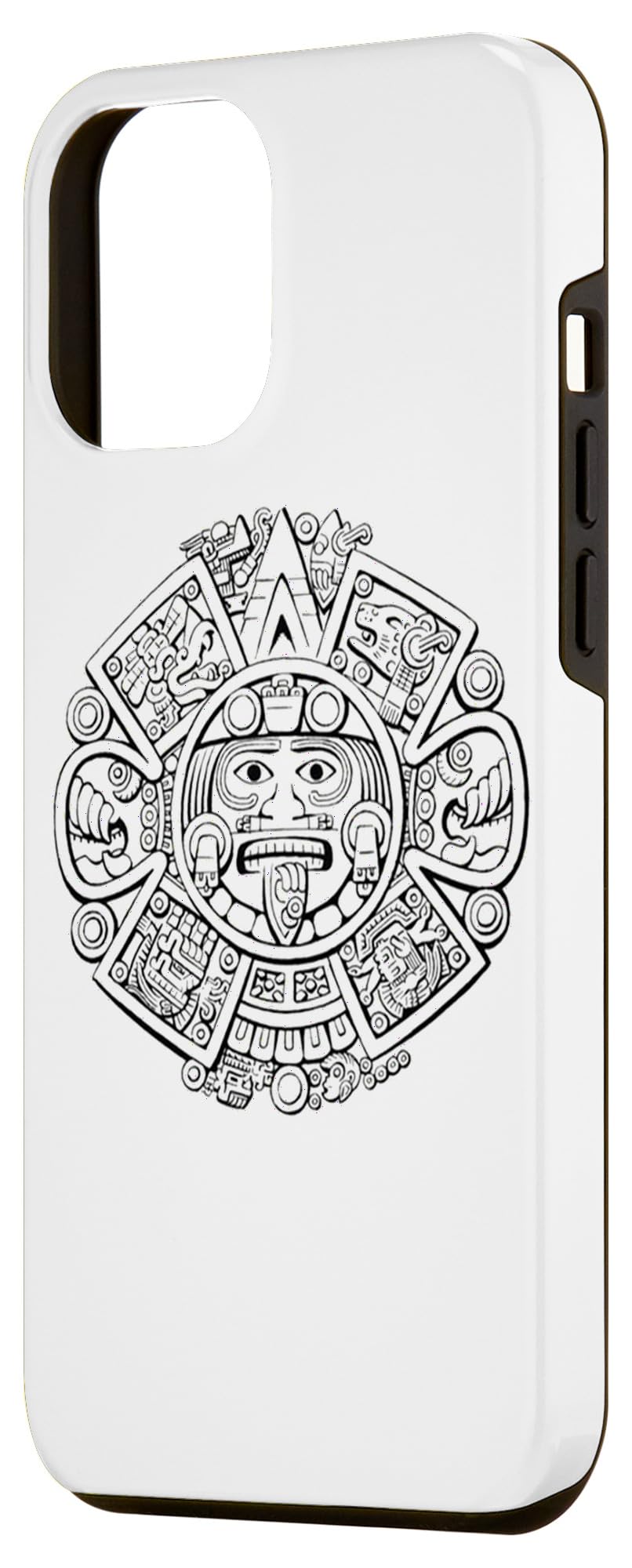 iPhone 12 Pro Max Case with Aztec Sun Stone Design - Premium Mexican Art Phone Cover for Protection & Style - Perfect for Travel, Gifts & Cultural Enthusiasts