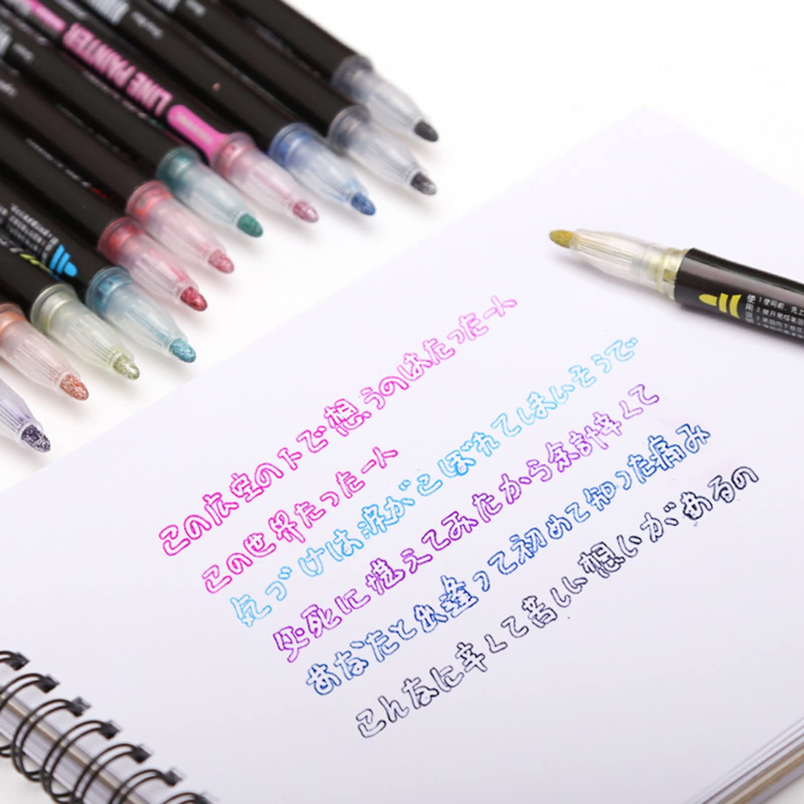Lapirek DIY 12-Color Shimmer Paint Pen Set for Greeting Cards, Drawing & Outline - 2ml Multicolor Art Pens for Crafts, Sewing & Scrapbooking | Perfect for Handmade Cards, DIY Projects & Artistic Designs