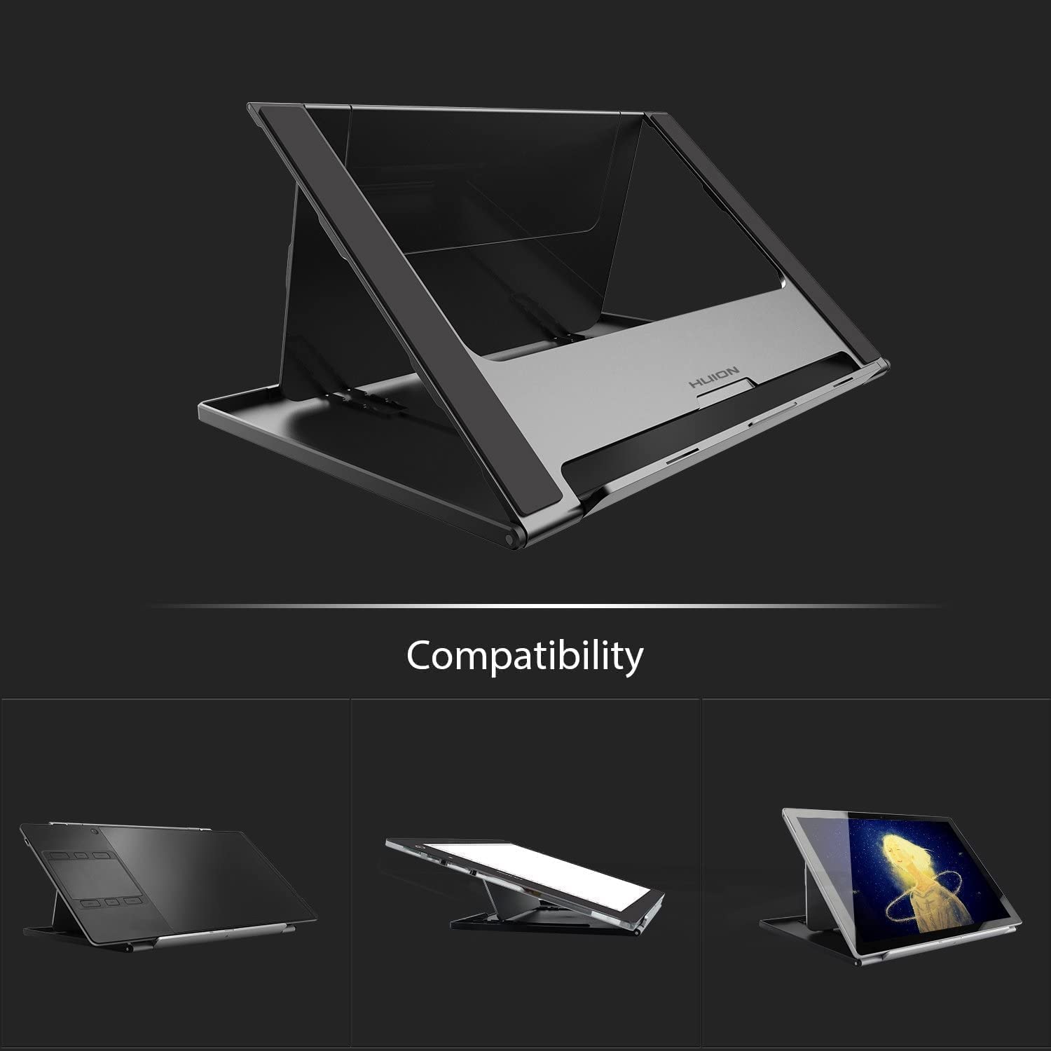 HUION Inspiroy H610X 10x6.25 Inch Graphic Drawing Tablet with Battery-Free Pen & ST200 Adjustable Stand - Perfect for Digital Art, Animation, Online Teaching and Remote Work